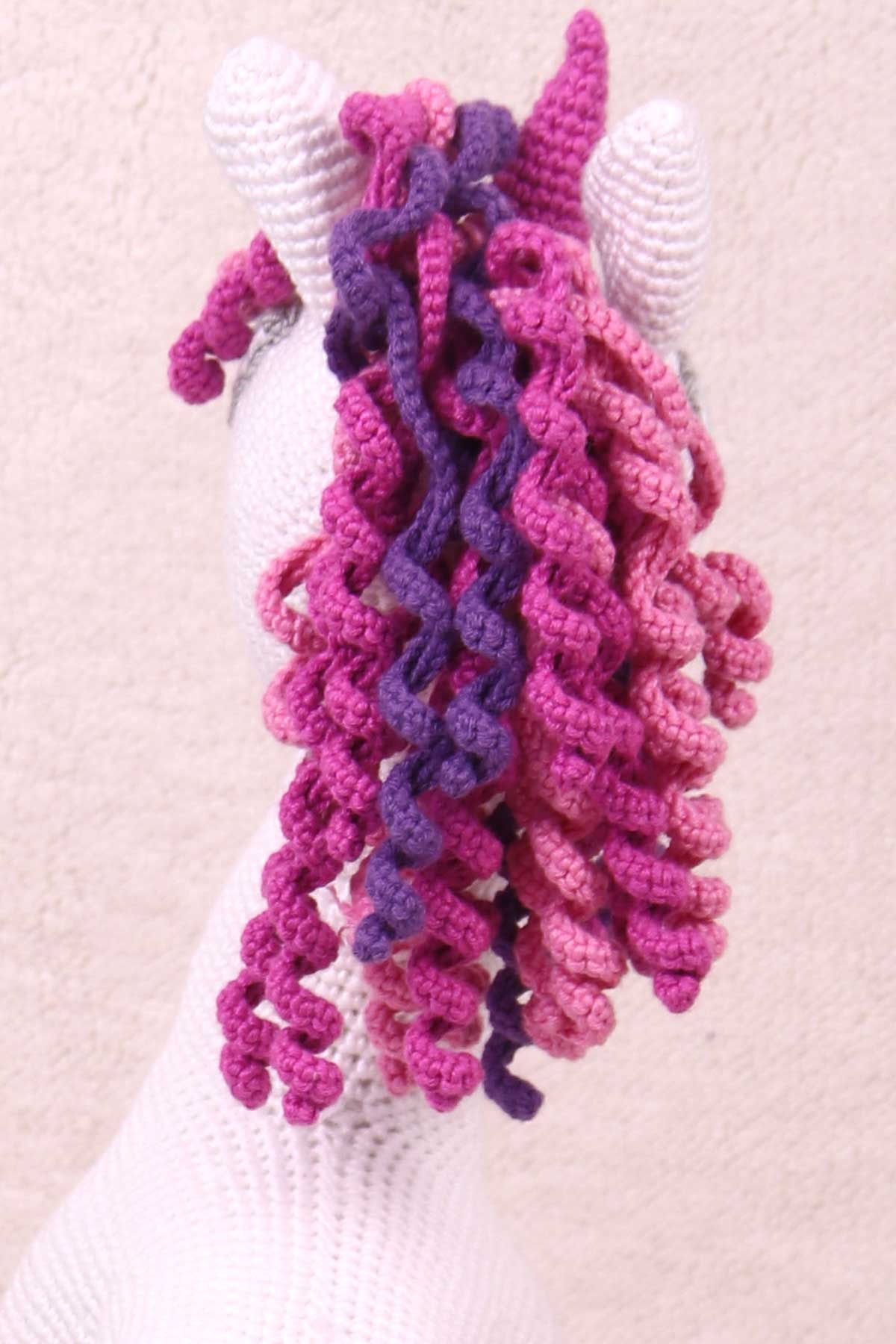Breeze Unicorn Amigurumi Organik Oyuncak Ekru (Boy 35 cm-En 17 cm)