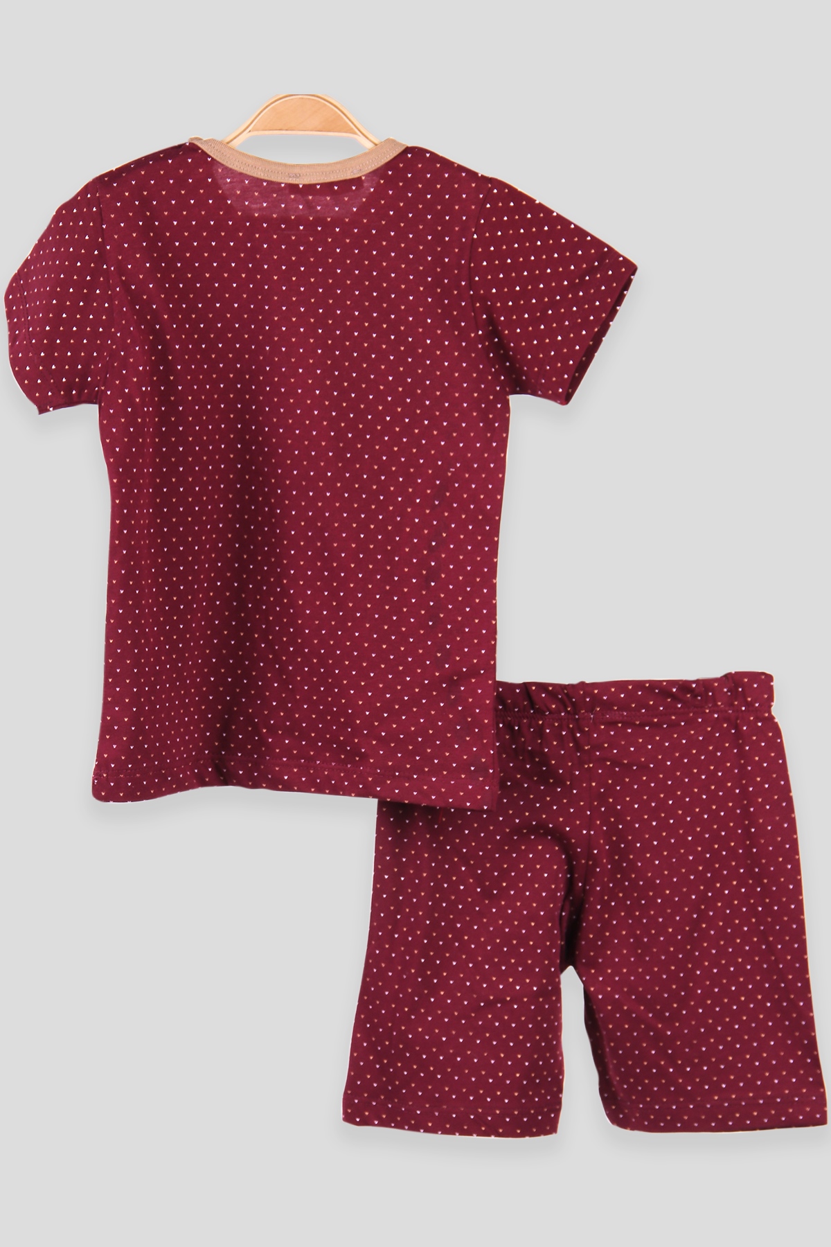 Breeze Ünisex Çocuk Şortlu Pijama Takımı Desenli Kahverengi (2-6 Yaş)