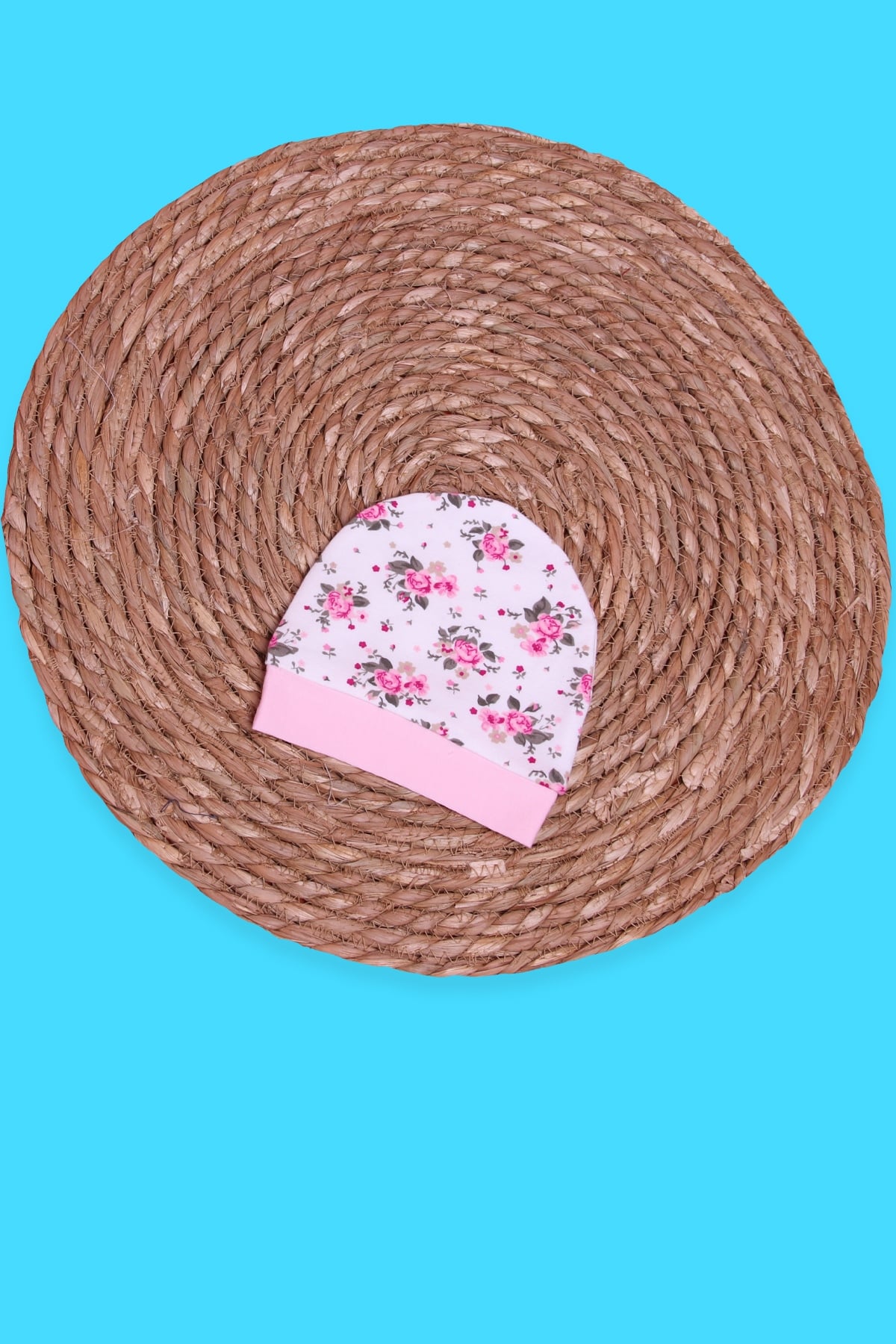 Breeze Yeni Doğan Bebek Şapkası Çiçekli Ekru (Yenidoğan)