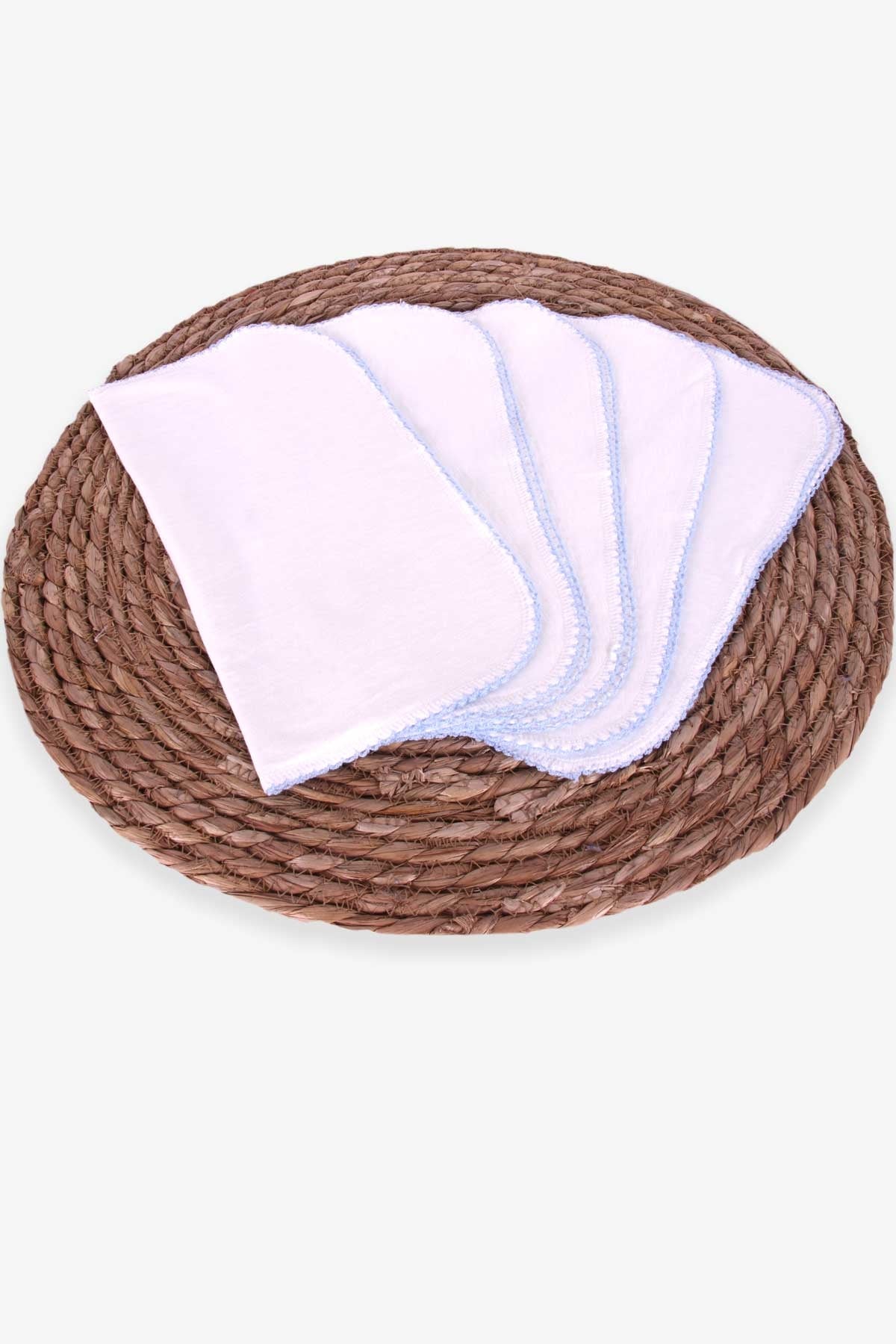 Breeze Yenidoğan Bebe Ağız Mendili 5 li Kroşetalı Ekru