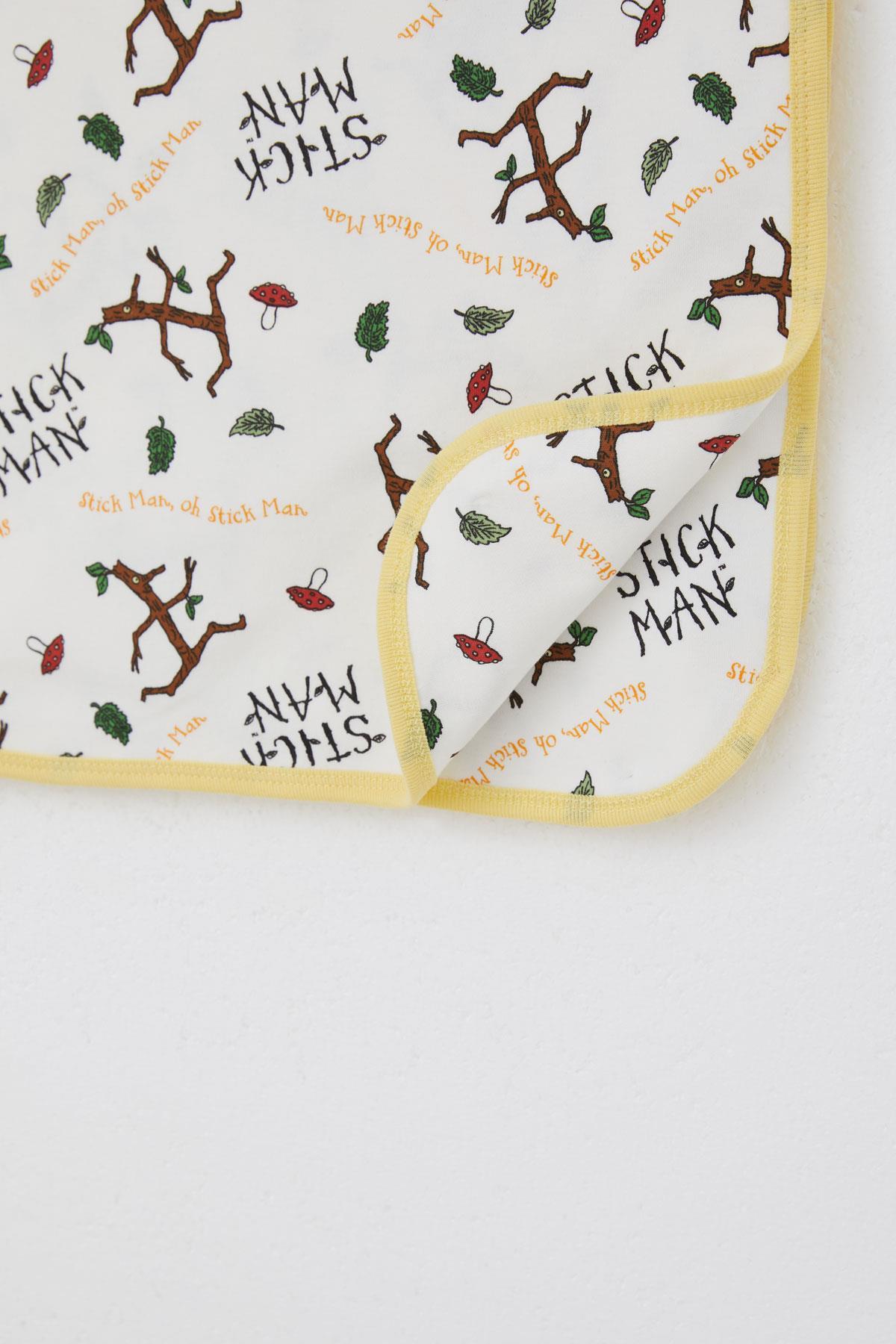 Breeze  Yenidoğan Bebek Battaniyesi Ağaç Adam Desenli Beyaz (Standart)