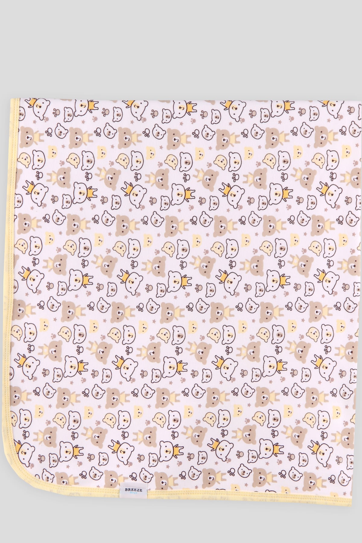 Breeze Yenidoğan Bebek Battaniyesi Ayıcıklı (74 x 87 ) Sarı (Standart)