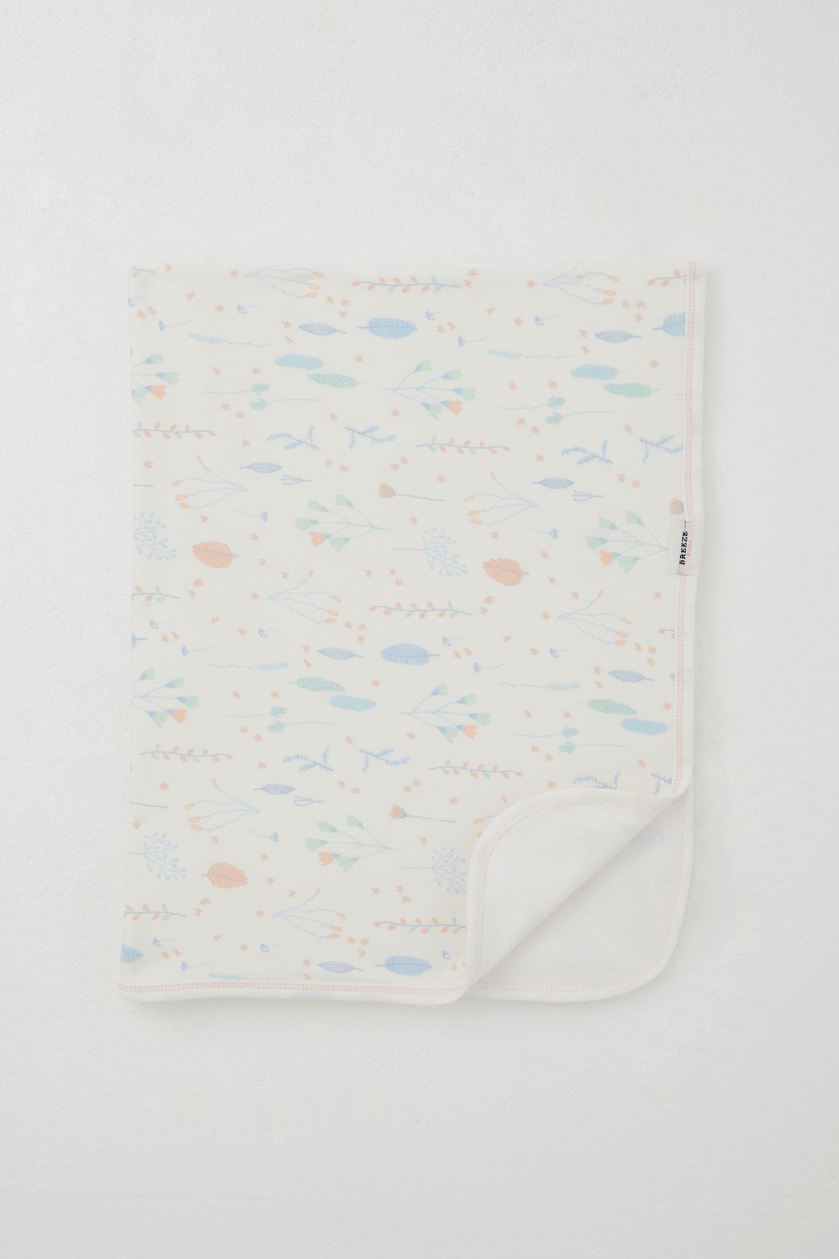 Breeze  Yenidoğan Bebek Battaniyesi Bahar Temalı Çiçek Desenli Ekru (81 x 88 cm)