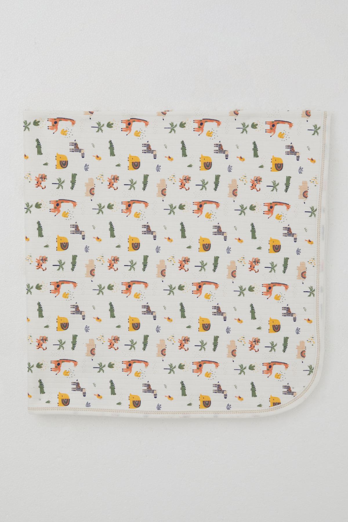 Breeze  Yenidoğan Bebek Battaniyesi Bebek Hayvanat Bahçesi Ekru (80 X 90 cm)