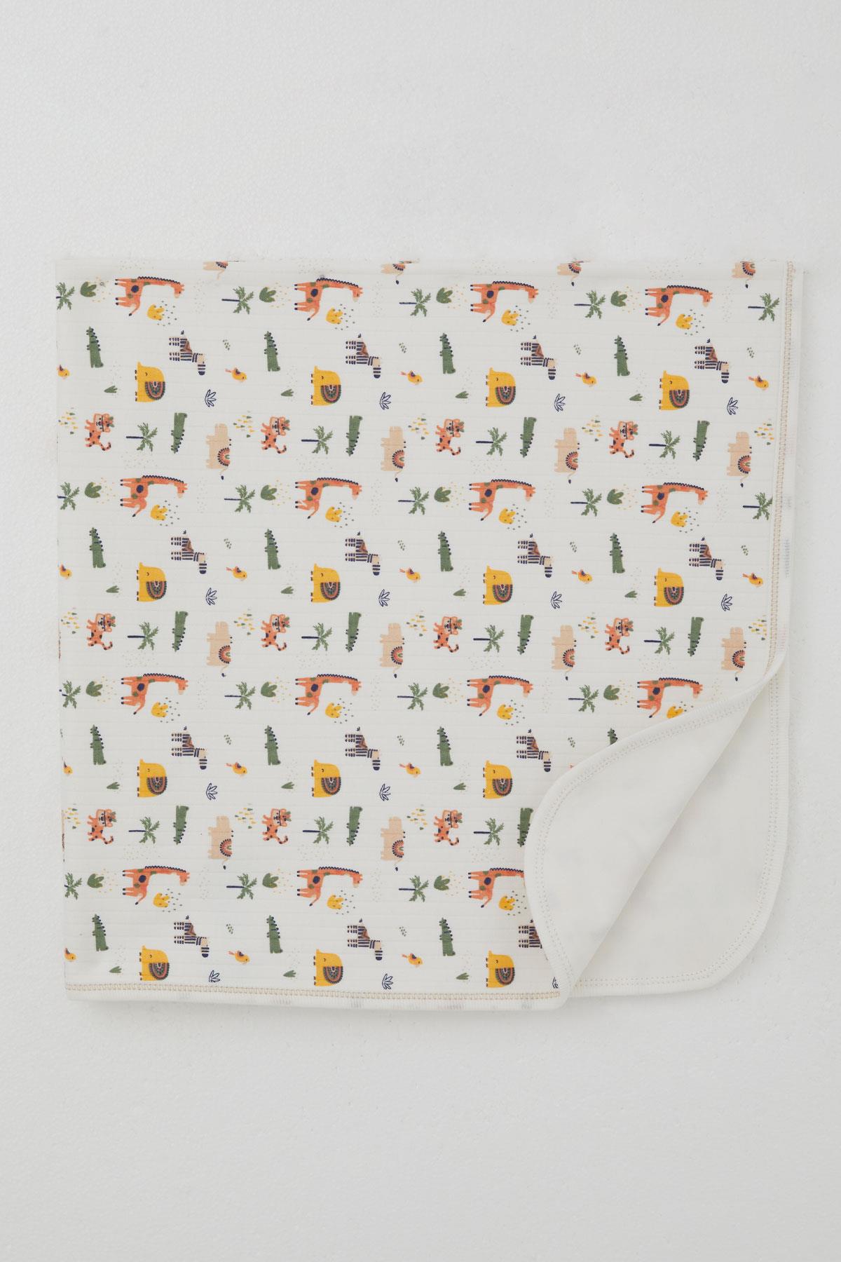 Breeze  Yenidoğan Bebek Battaniyesi Bebek Hayvanat Bahçesi Ekru (80 X 90 cm)