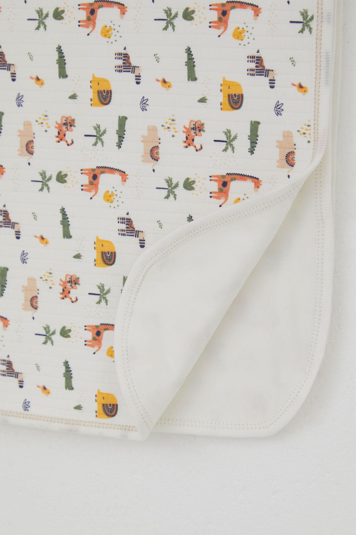 Breeze  Yenidoğan Bebek Battaniyesi Bebek Hayvanat Bahçesi Ekru (80 X 90 cm)