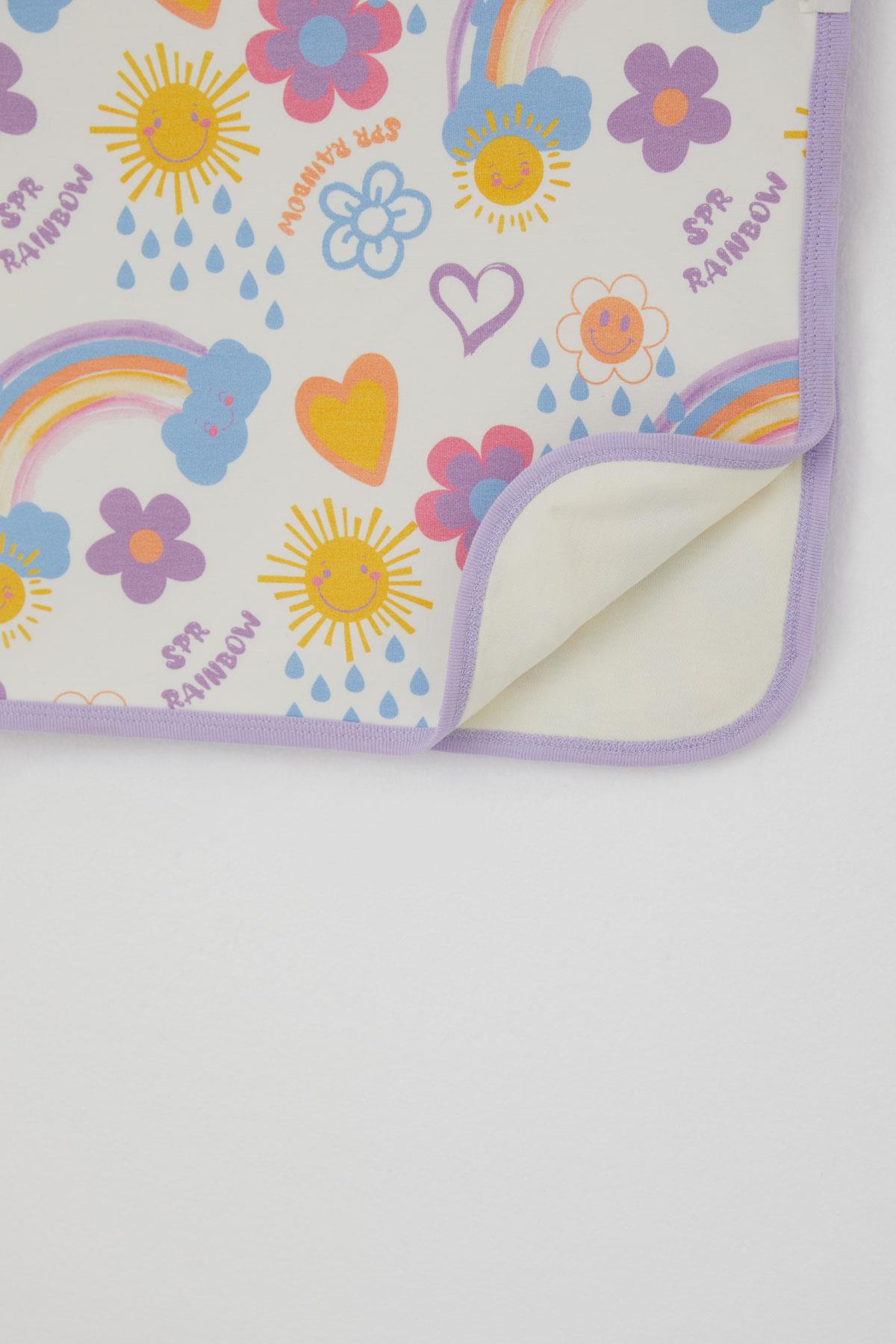 Breeze  Yenidoğan Bebek Battaniyesi Çiçek Desenli & Güneşli Ekru (79 x 88 cm)