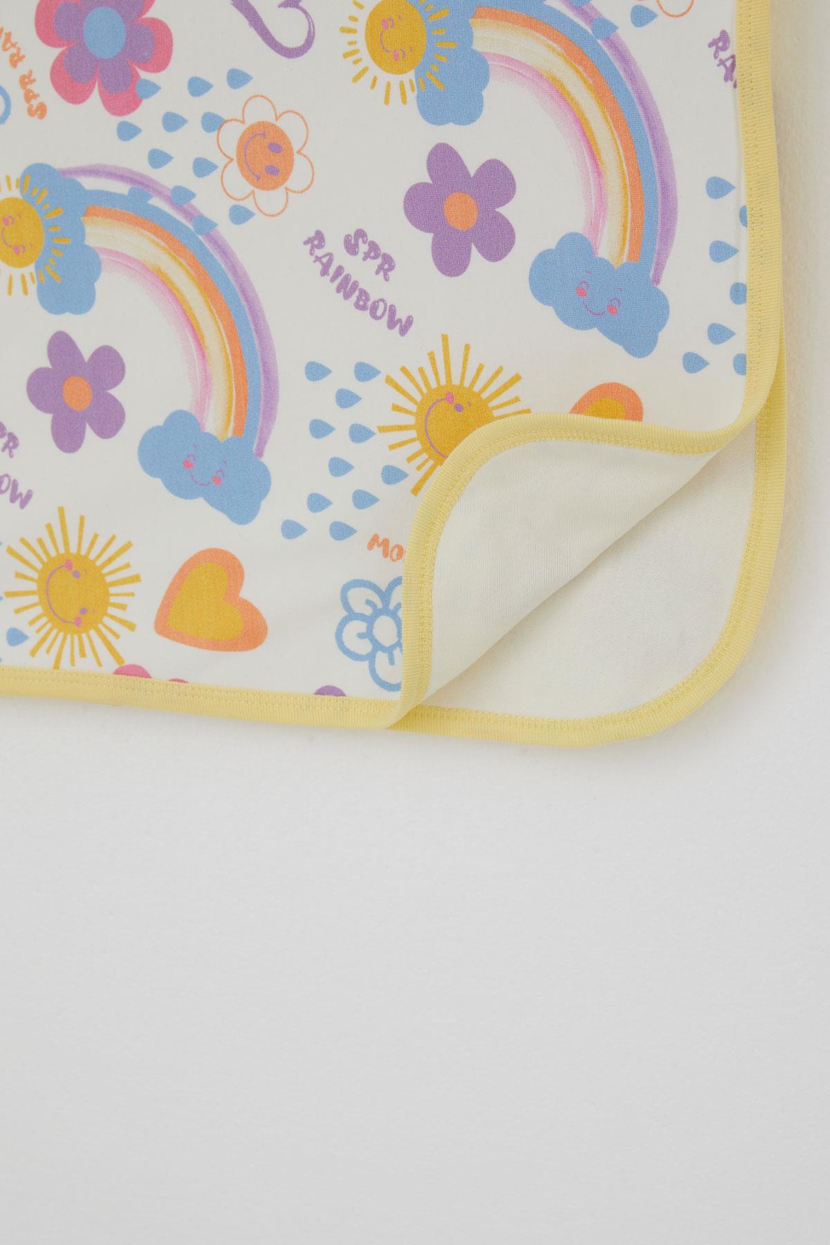 Breeze  Yenidoğan Bebek Battaniyesi Çiçek Desenli & Güneşli Ekru (79 x 88 cm)