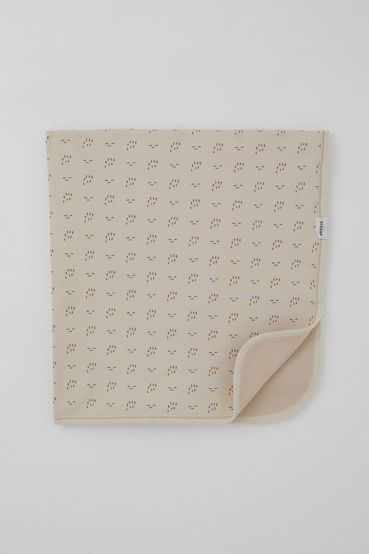 Breeze  Yenidoğan Bebek Battaniyesi Desenli Bej (76 x 87 cm)