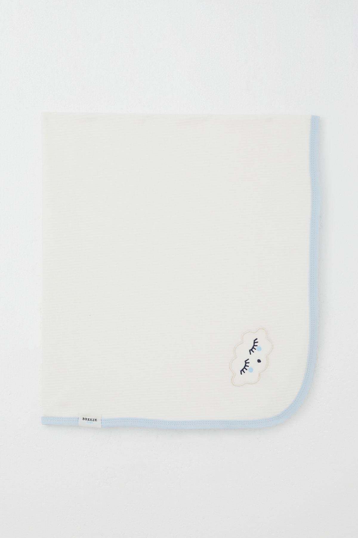 Breeze Yenidoğan Bebek Battaniyesi Kadife Sevimli Bulut Baskılı Ekru (Standart)