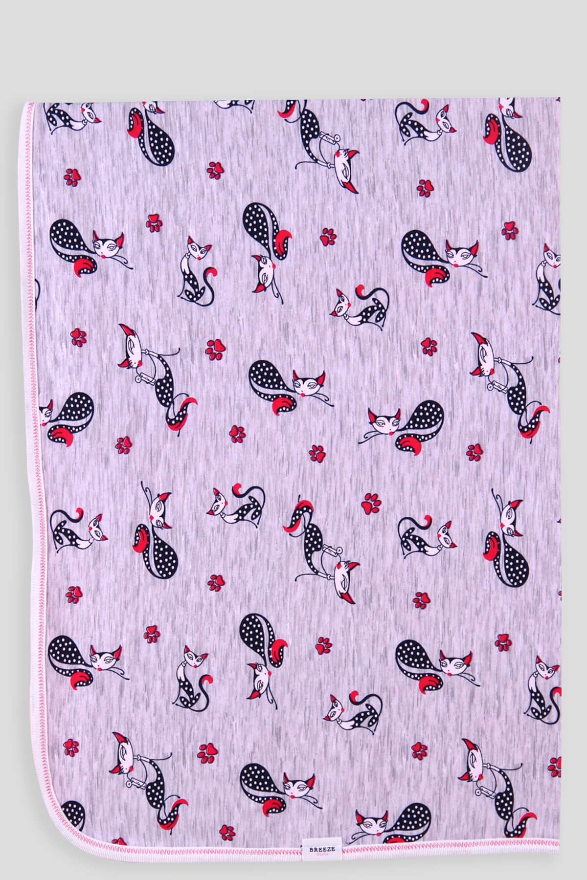 Breeze Yenidoğan Bebek Battaniyesi Kedili (77 x 87 ) Fuşya