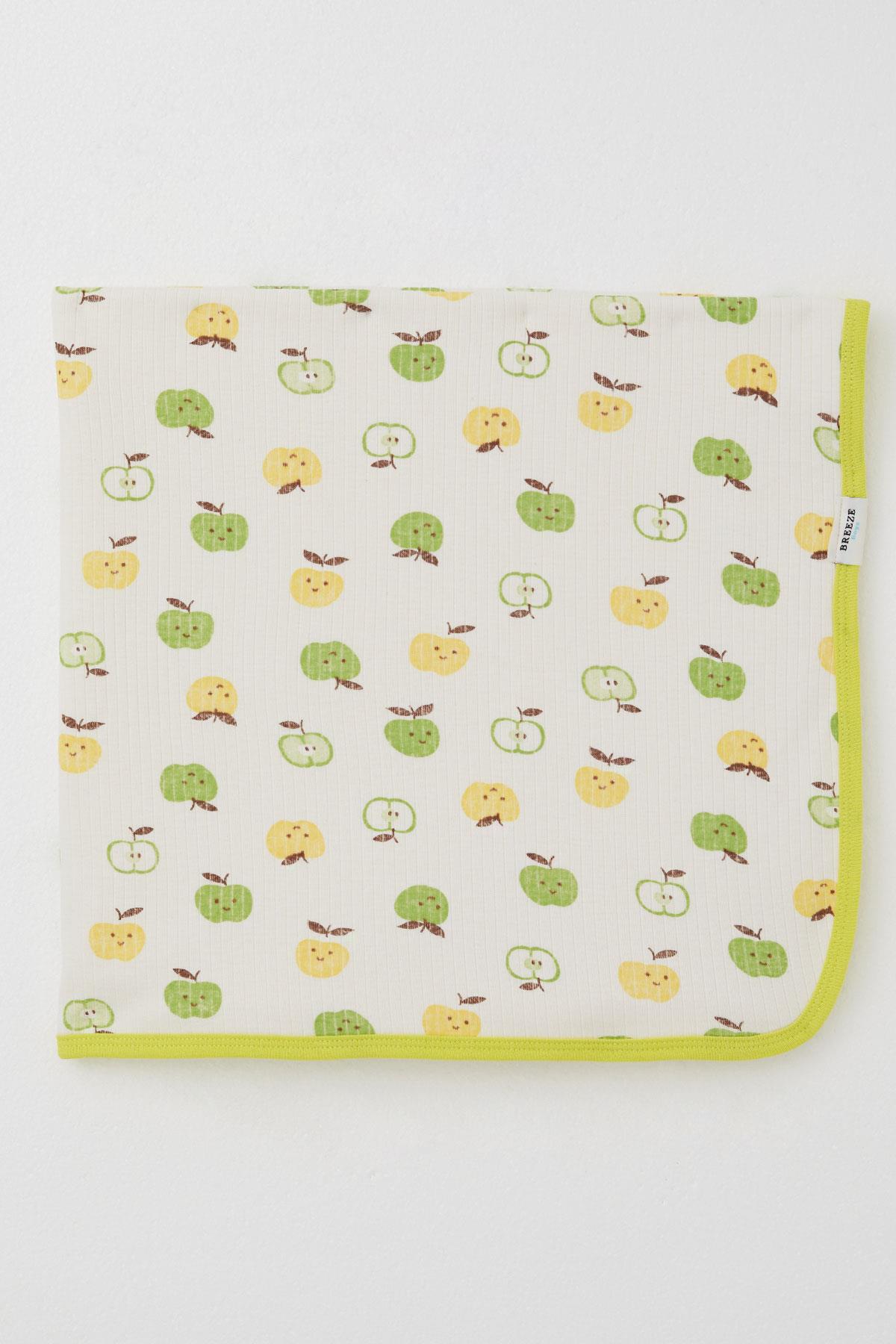 Breeze  Yenidoğan Bebek Battaniyesi Sevimli Minik Elma Desenli Ekru (78 x 87 cm)