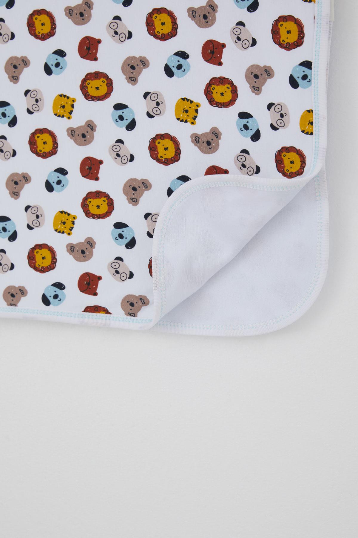 Breeze  Yenidoğan Bebek Battaniyesi Sevimli Hayvancıklar Desenli Beyaz (76 x 87 cm)