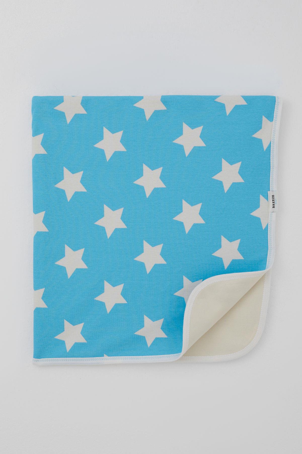 Breeze  Yenidoğan Bebek Battaniyesi Yıldız Desenli Mavi (76 x 87 cm)