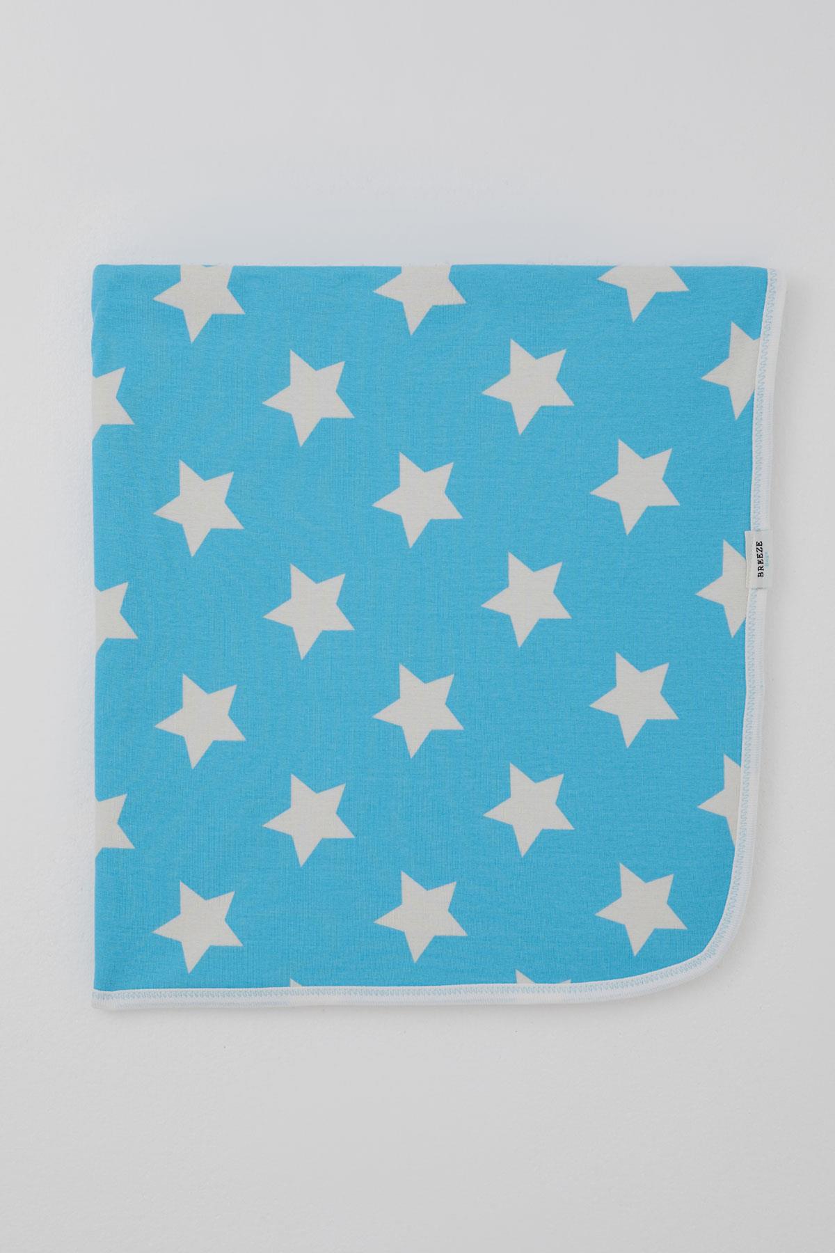 Breeze  Yenidoğan Bebek Battaniyesi Yıldız Desenli Mavi (76 x 87 cm)