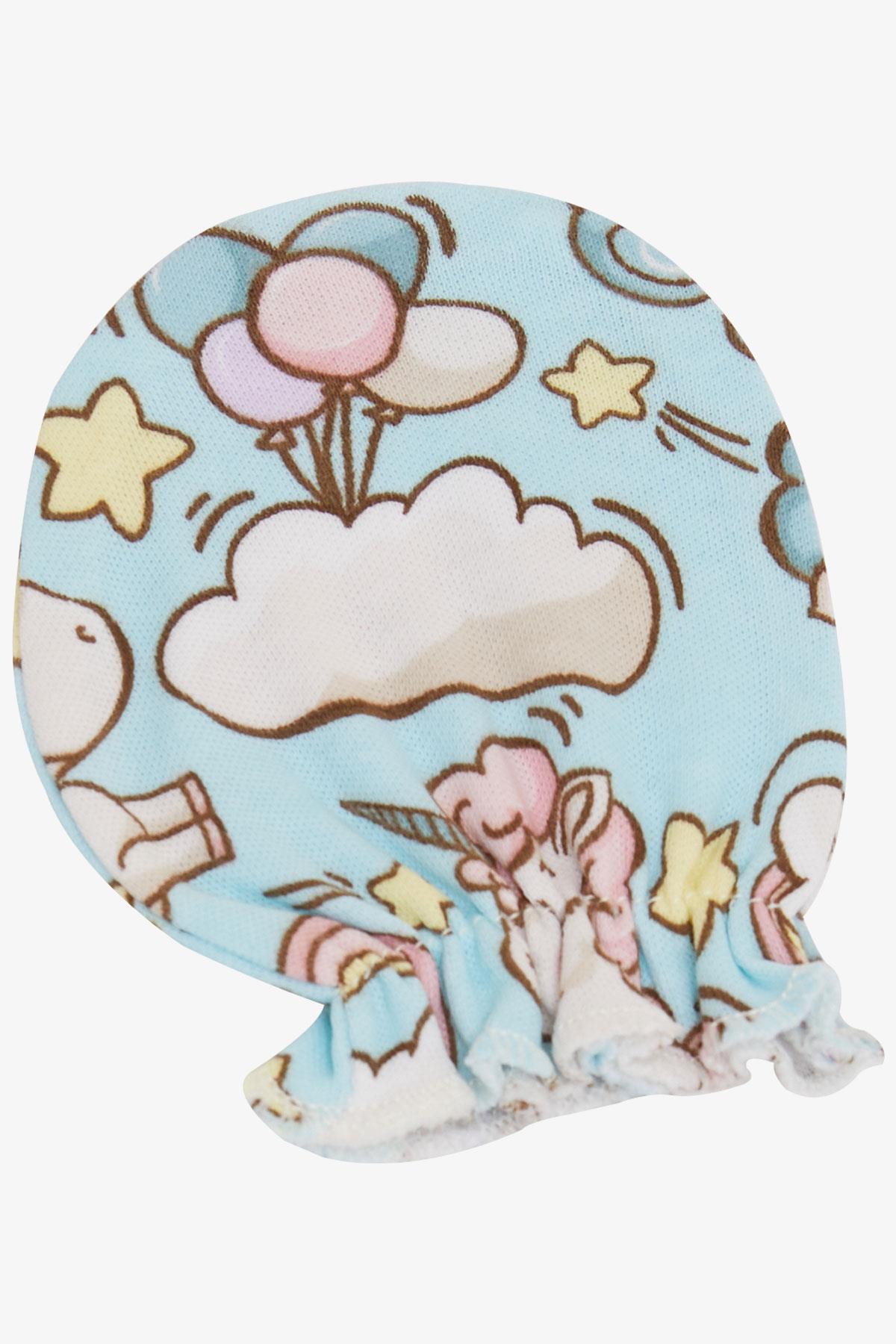 Breeze Yenidoğan Bebek Eldiven Unicorn Desenli Turkuaz