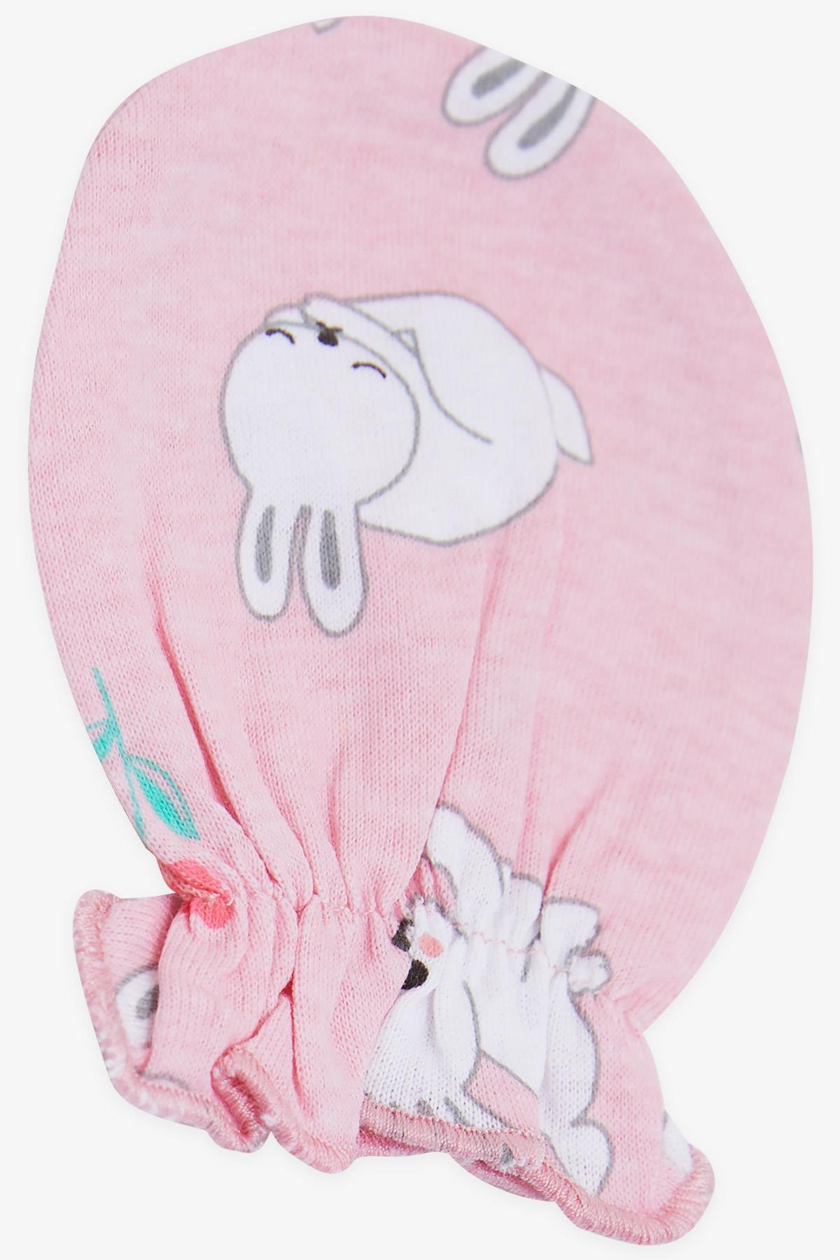 Breeze Yenidoğan Bebek Eldiveni Tavşancık Desenli Pembe
