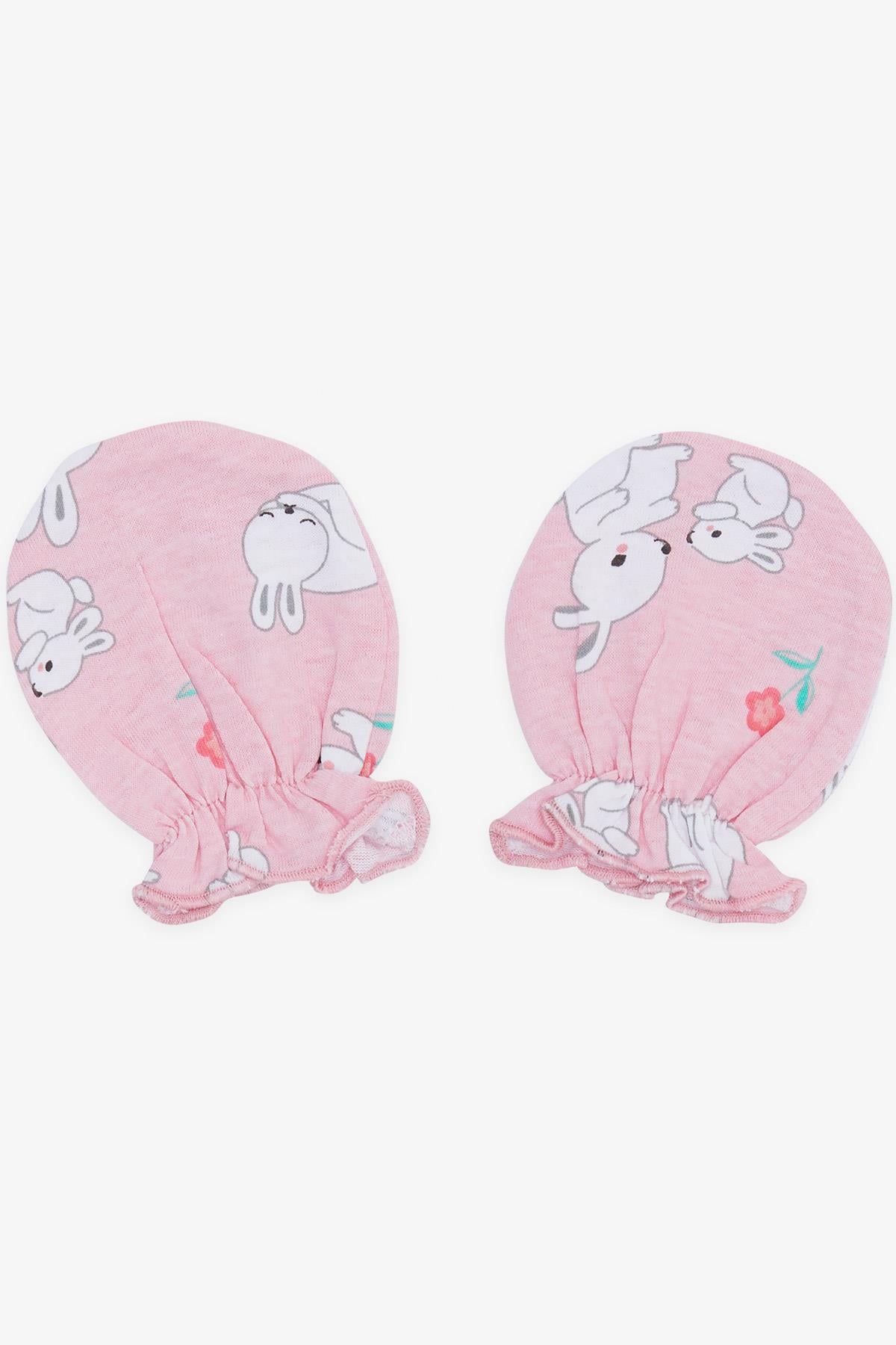 Breeze Yenidoğan Bebek Eldiveni Tavşancık Desenli Pembe