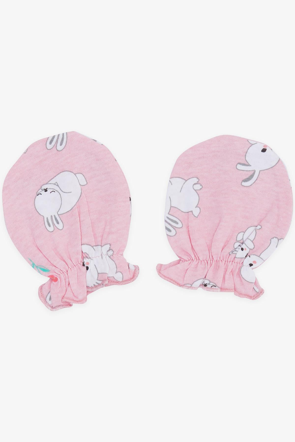 Breeze Yenidoğan Bebek Eldiveni Tavşancık Desenli Pembe