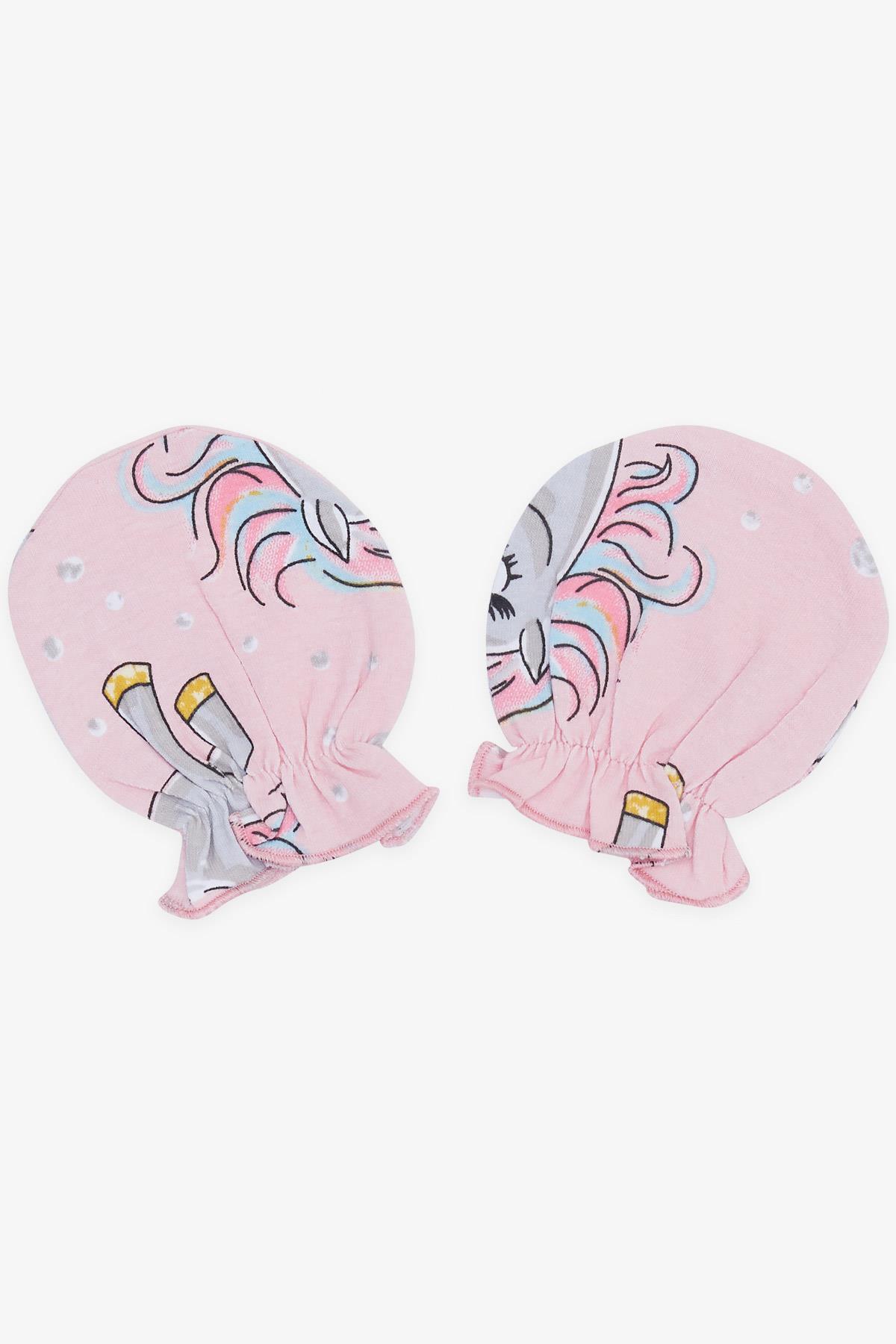 Breeze Yenidoğan Bebek Eldiveni Unicorn Desenli Pembe