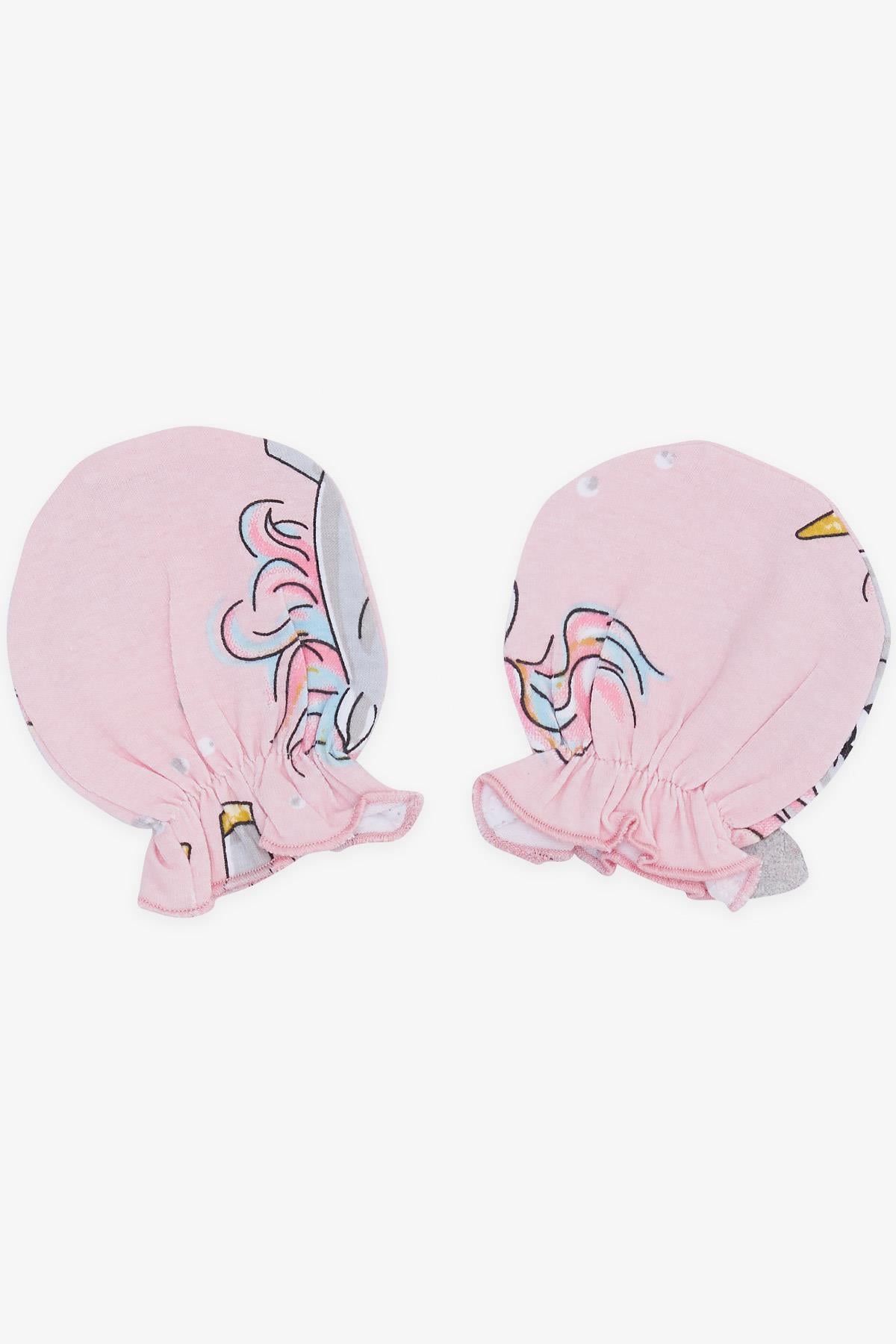 Breeze Yenidoğan Bebek Eldiveni Unicorn Desenli Pembe