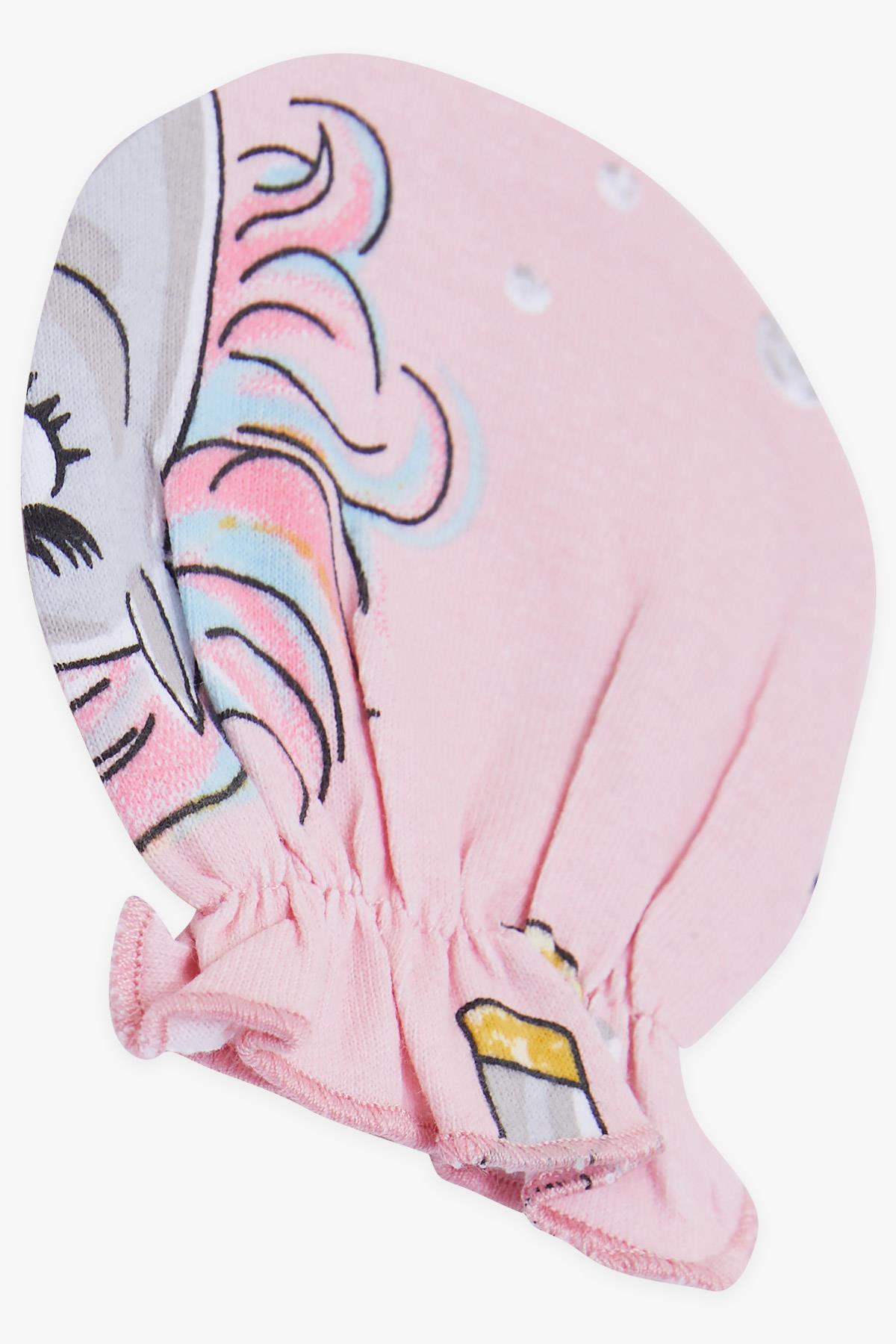 Breeze Yenidoğan Bebek Eldiveni Unicorn Desenli Pembe
