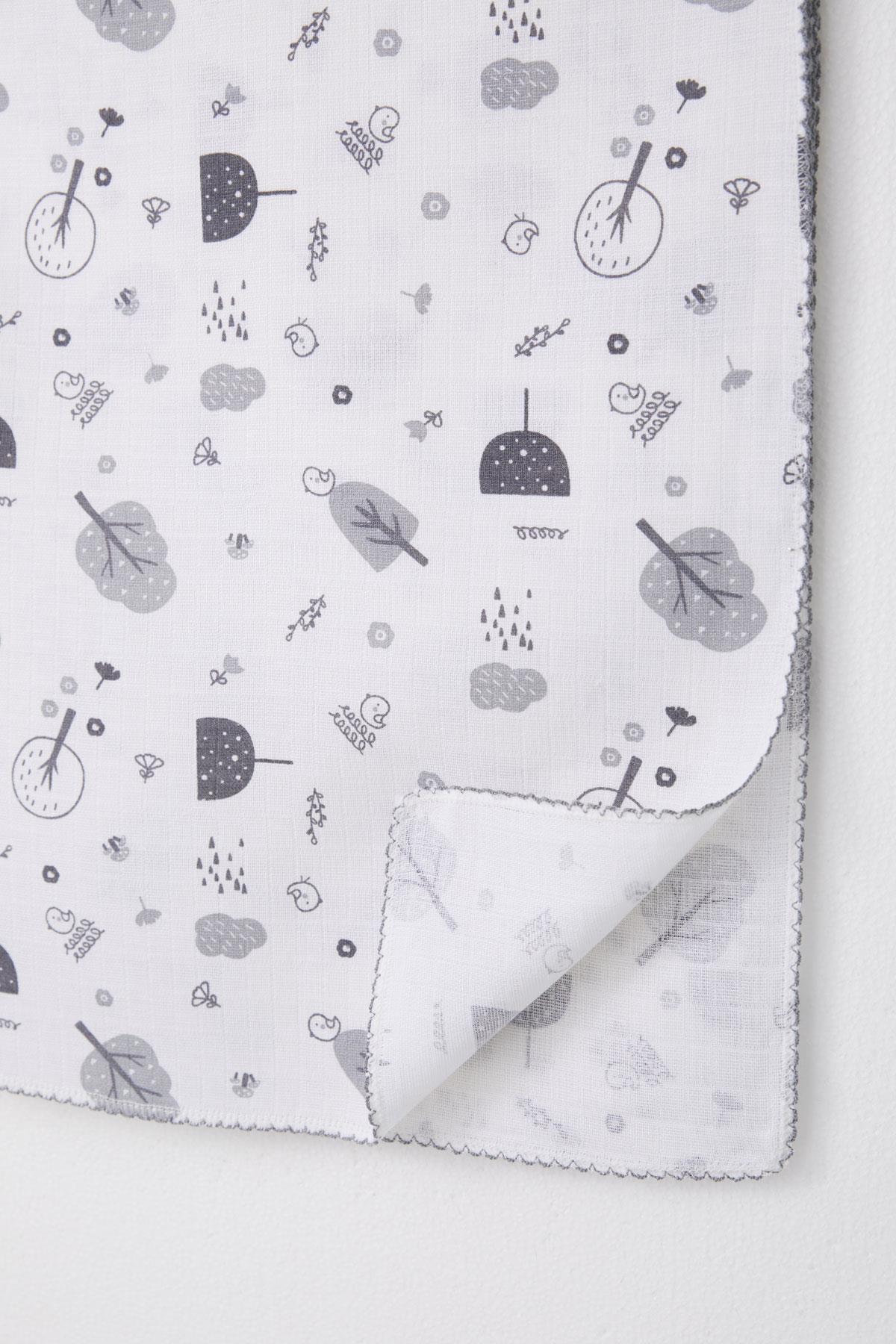 Breeze Yenidoğan Bebek Müslin Battaniye Bahar Temalı Kuş Desenli Ekru (Standart)