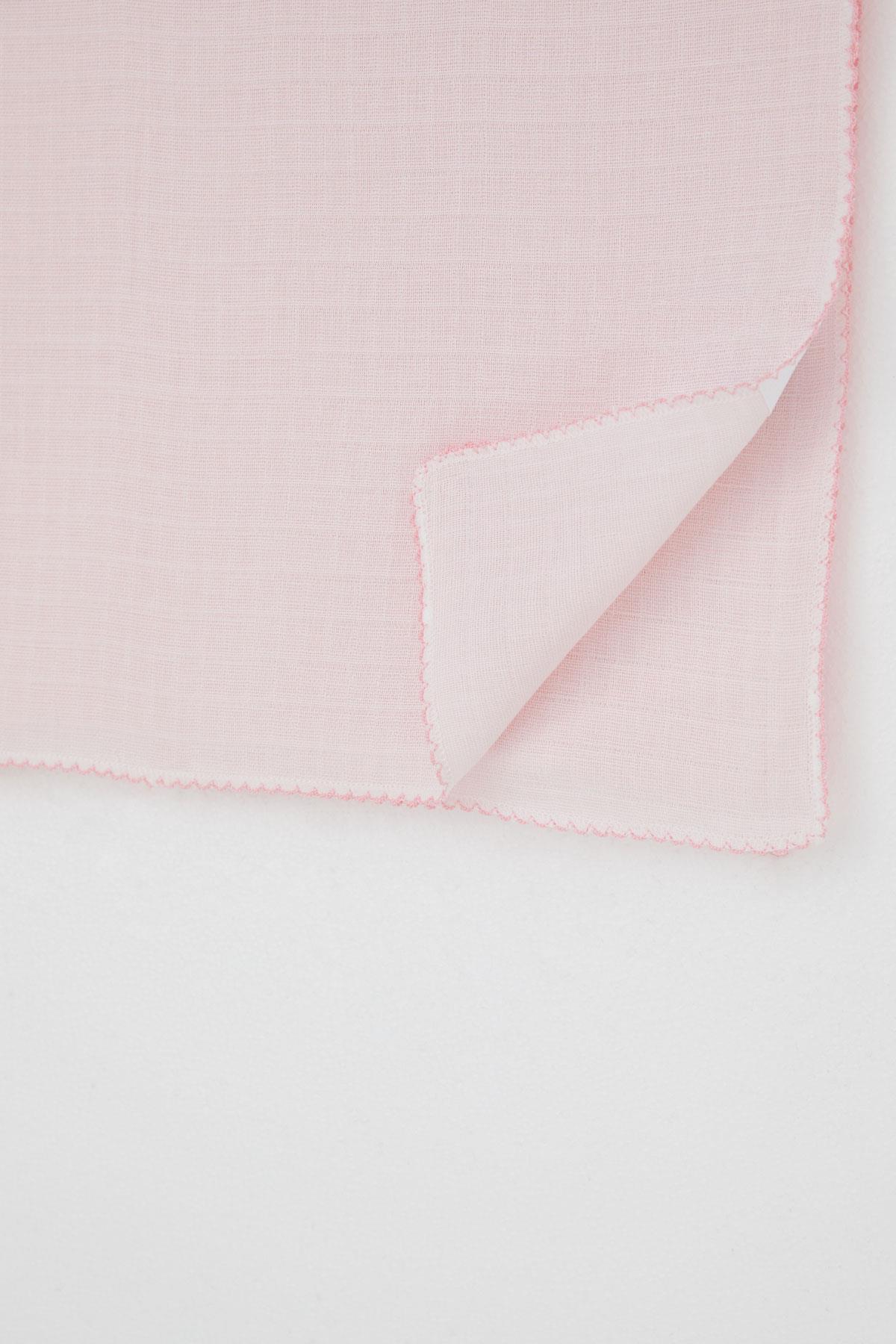 Breeze Yenidoğan Bebek Müslin Battaniye Kendinden Desenli Pembe (Standart)