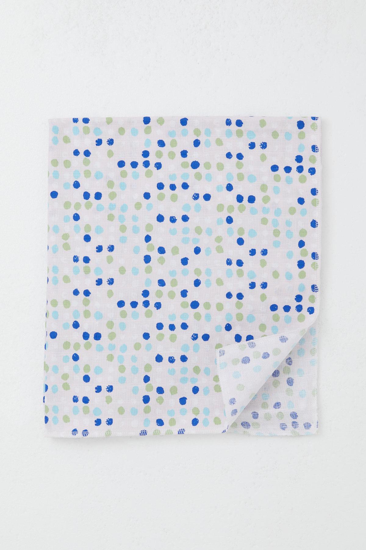 Breeze Yenidoğan Bebek Müslin Battaniye Renkli Puantiye Desenli Pudra (Standart)