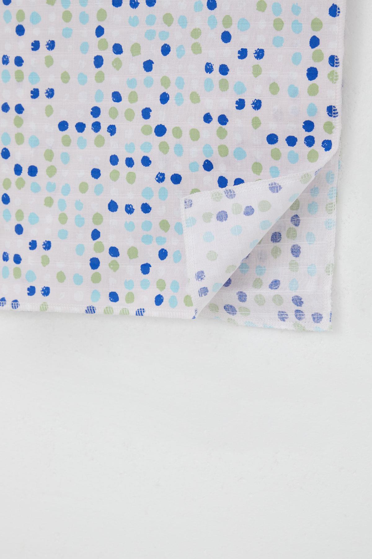 Breeze Yenidoğan Bebek Müslin Battaniye Renkli Puantiye Desenli Pudra (Standart)