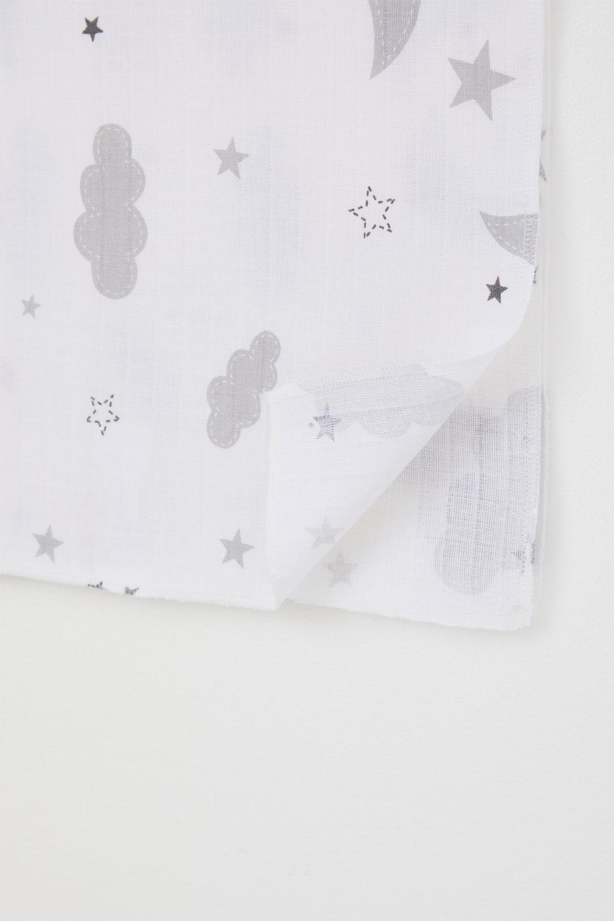 Breeze Yenidoğan Bebek Müslin Battaniye Gökyüzü Temalı Ekru (Standart)