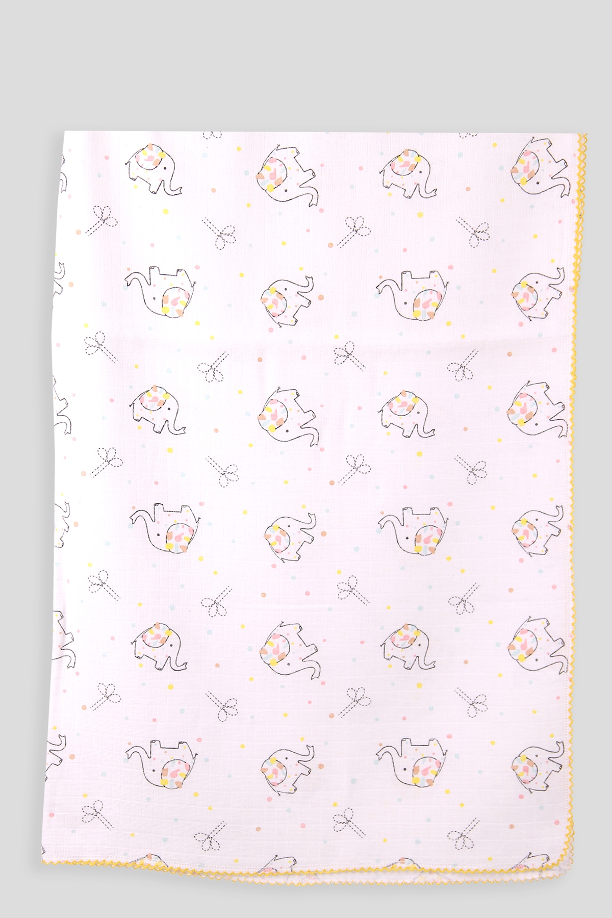 Breeze Yenidoğan Bebek Müslin Battaniye İş Makineli Yeşil (90 * 90 cm)
