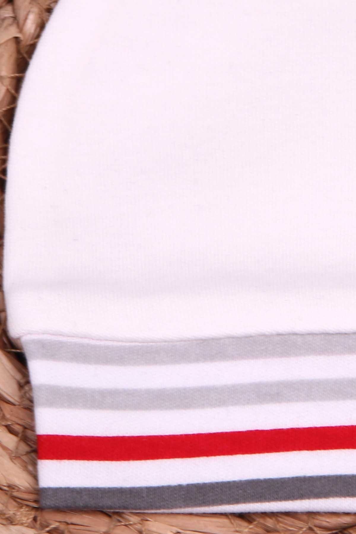 Breeze Yenidoğan Bebek Şapkası Çizgili Beyaz