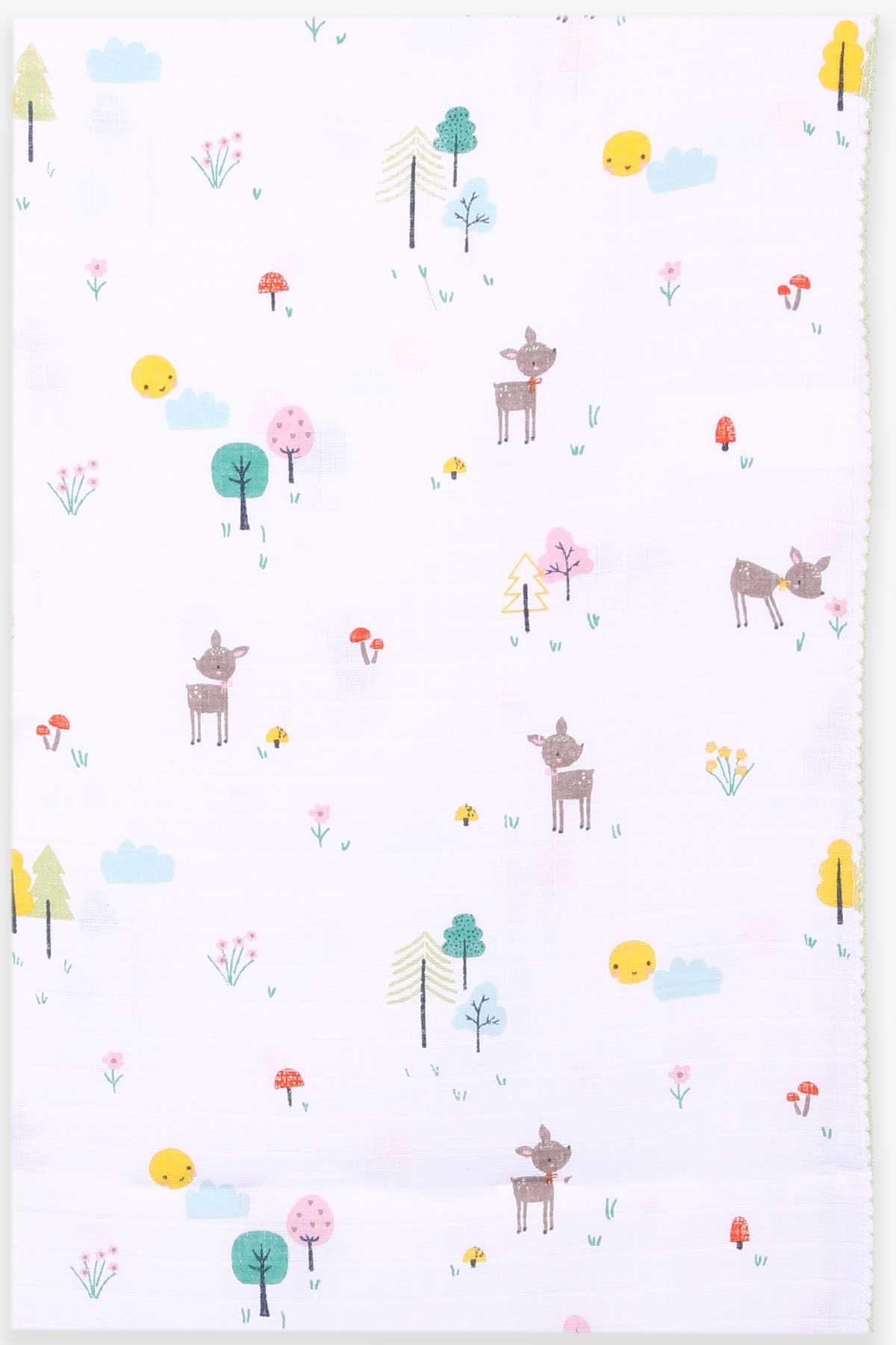 Breeze Yenidoğan Müslin Bebek Battaniyesi Ceylanlı Ekru (75 x 95)