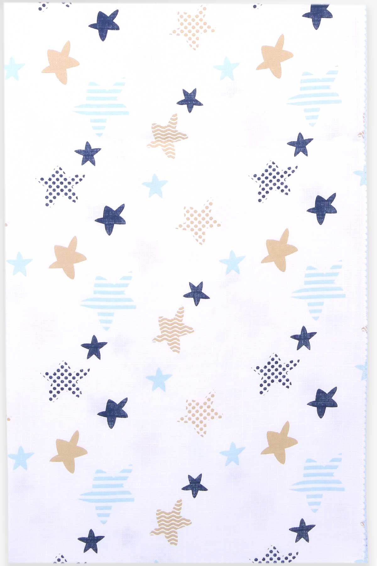 Breeze Yenidoğan Müslin Bebek Battaniyesi Yıldızlı Ekru (75 x 95)