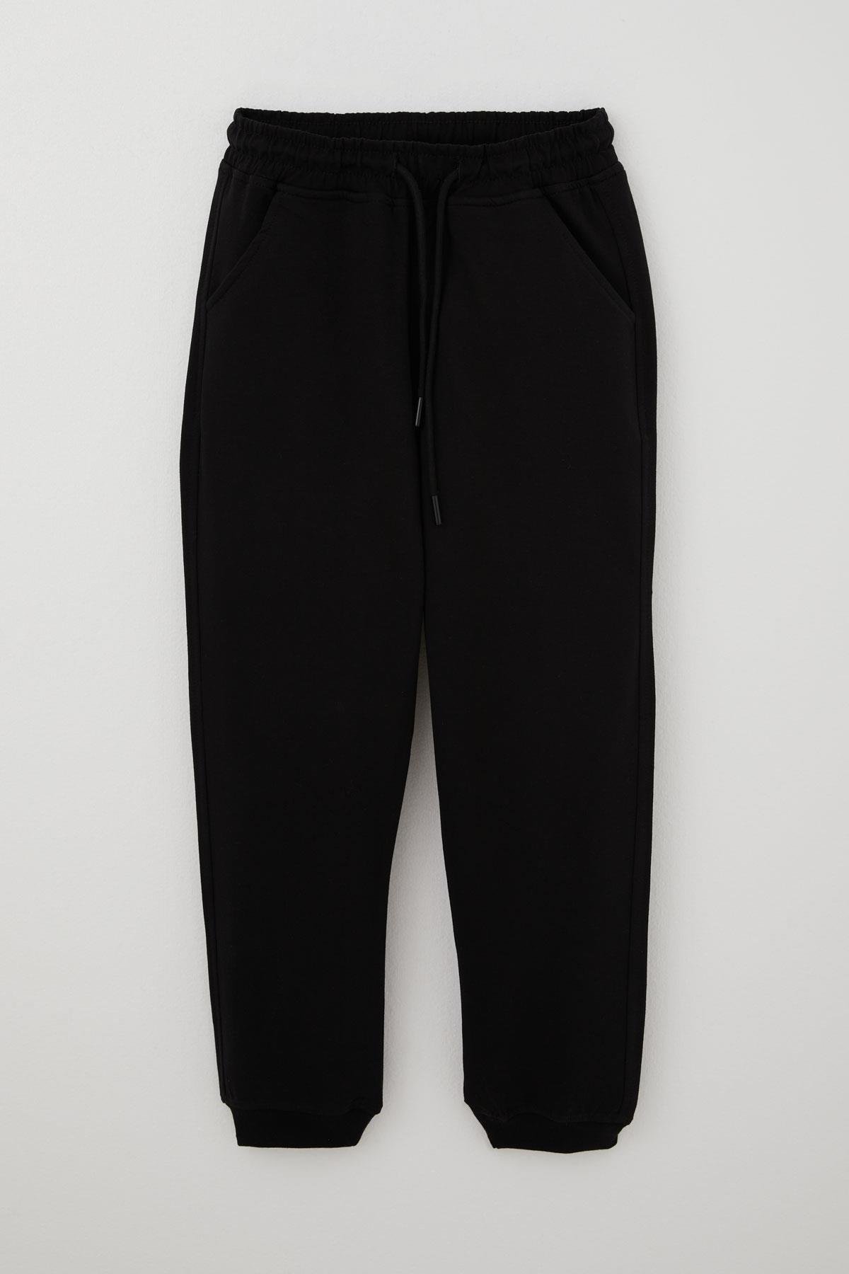 Cegısa Erkek Çocuk Eşofman Altı Bağcıklı Cepli Beli Lastikli Siyah (11-12 Yaş)