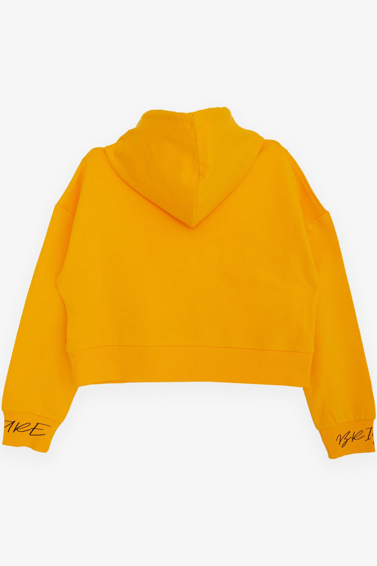 CEGISA Kız Çocuk Sweatshirt Gözlüklü Kız Figürlü Sarı (7-10 Yaş)