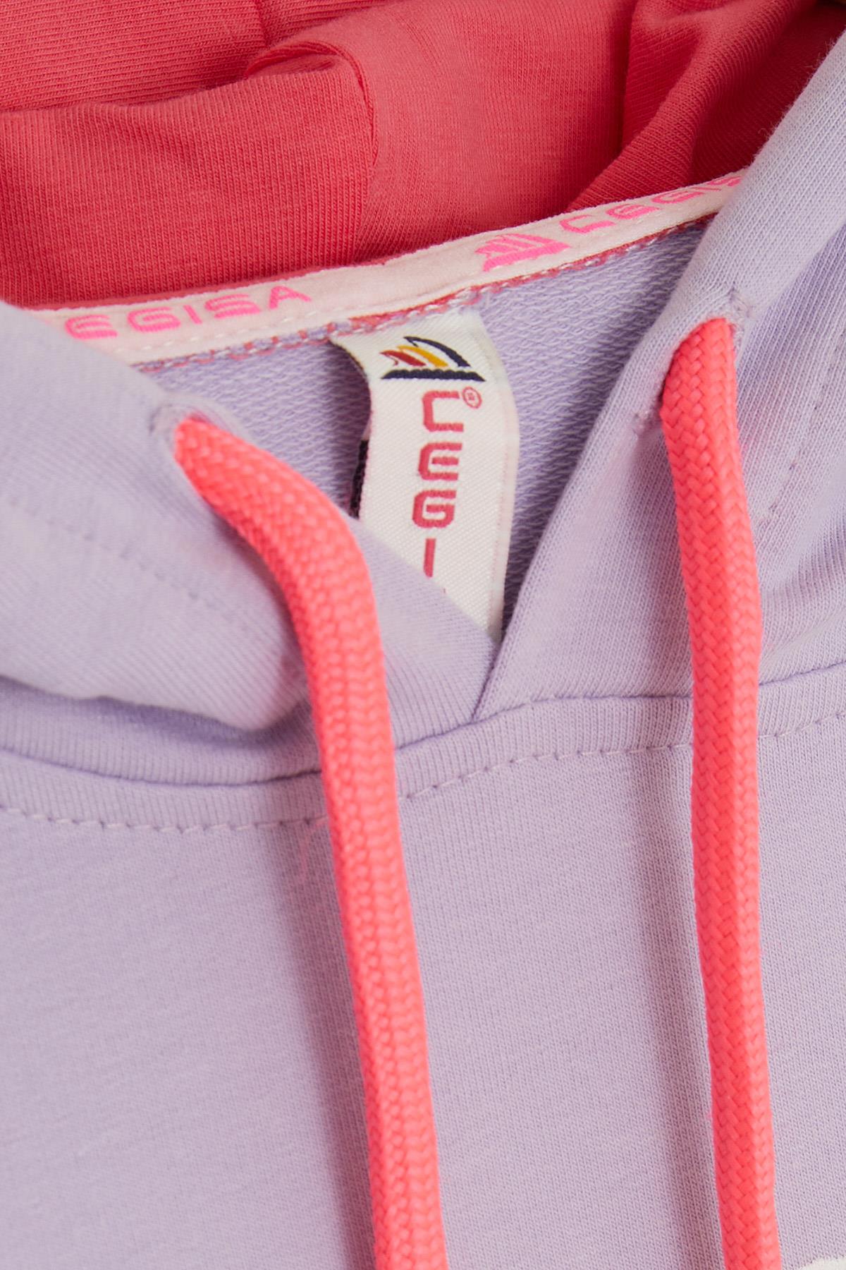 CEGISA Kız Çocuk Sweatshirt Gözlüklü Kız Figürlü Lila (11-14 Yaş)