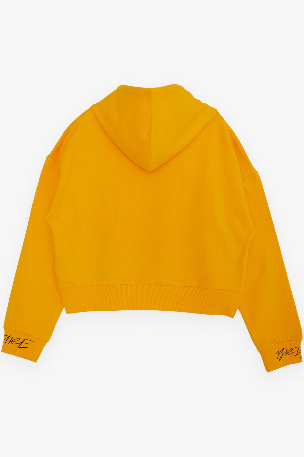 CEGISA Kız Çocuk Sweatshirt Gözlüklü Kız Figürlü Sarı (11-14 Yaş)