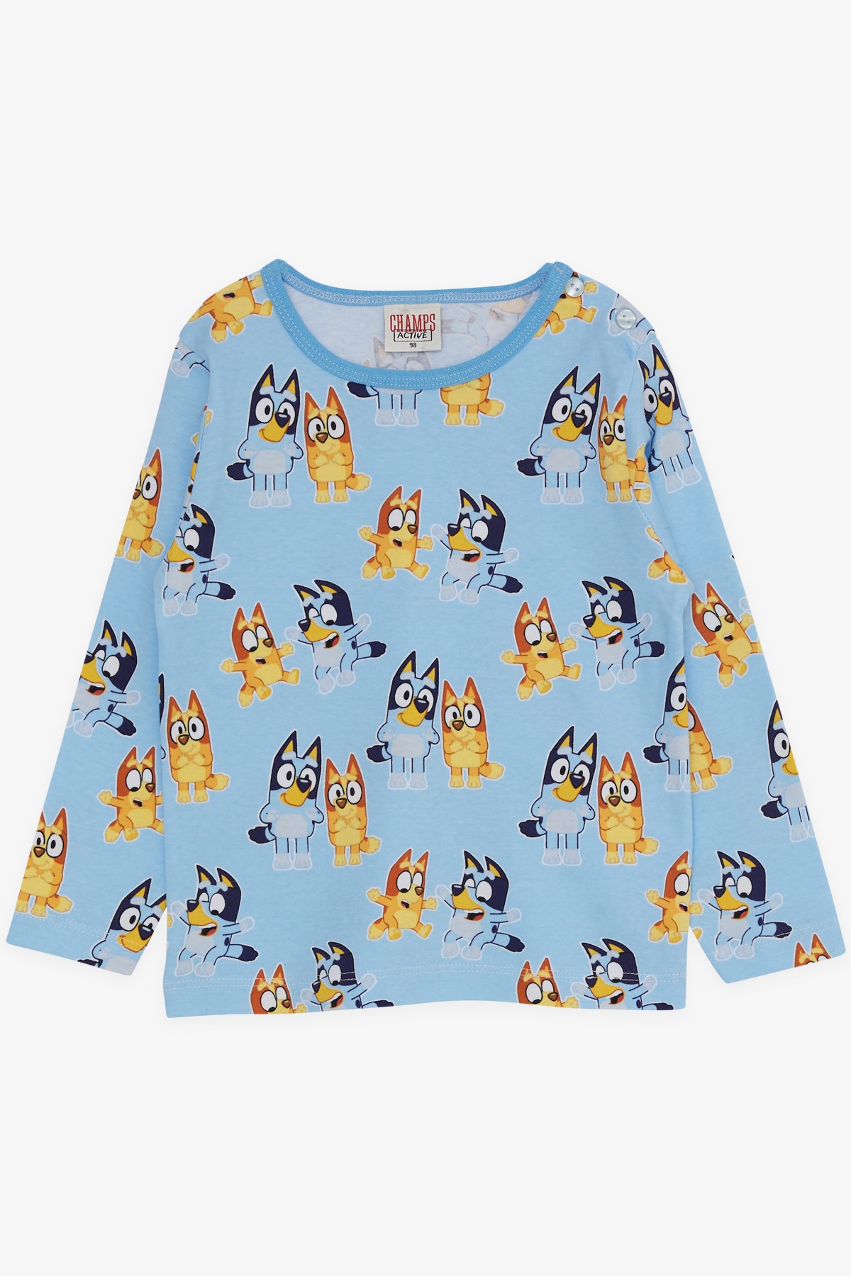 CHAMPS ACTİVE Erkek Bebek Pijama Takımı Mutlu Köpekcikler Desenli Açık Mavi (9 Ay-3 Yaş)