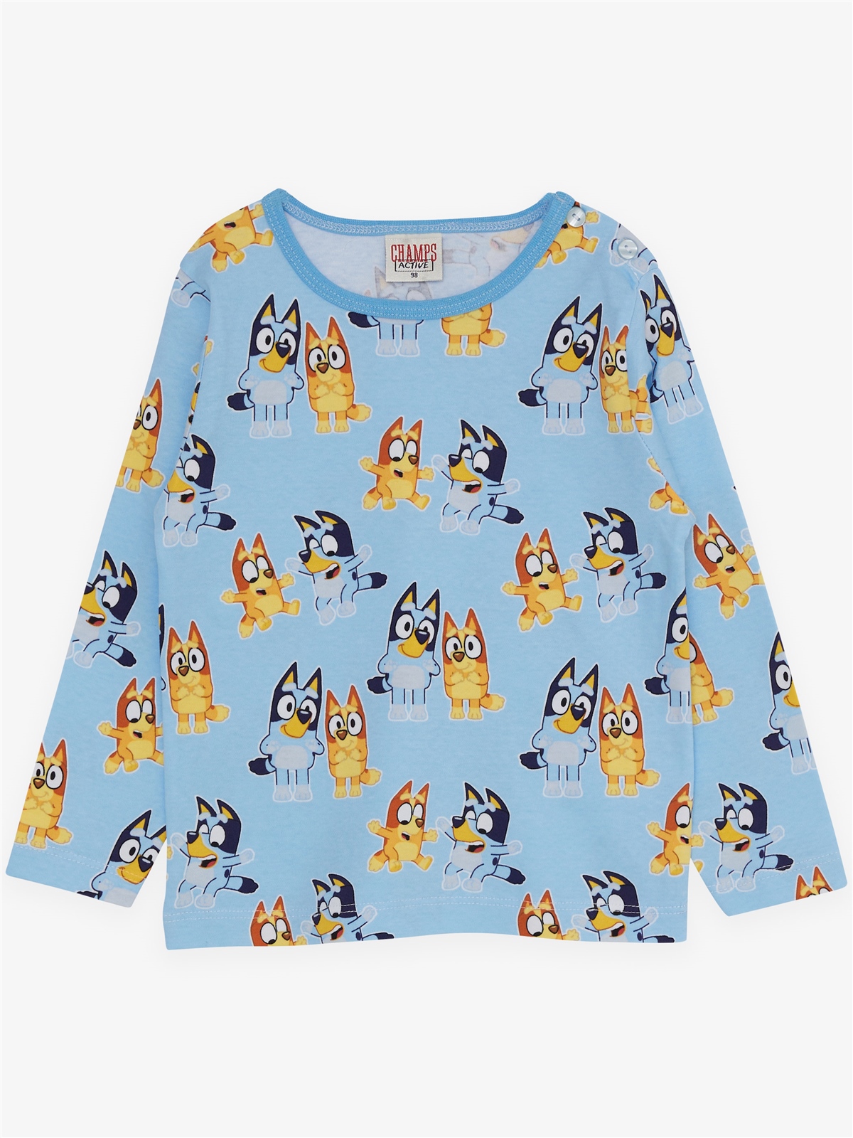 CHAMPS ACTİVE Erkek Bebek Pijama Takımı Mutlu Köpekcikler Desenli Açık Mavi (9 Ay-3 Yaş)