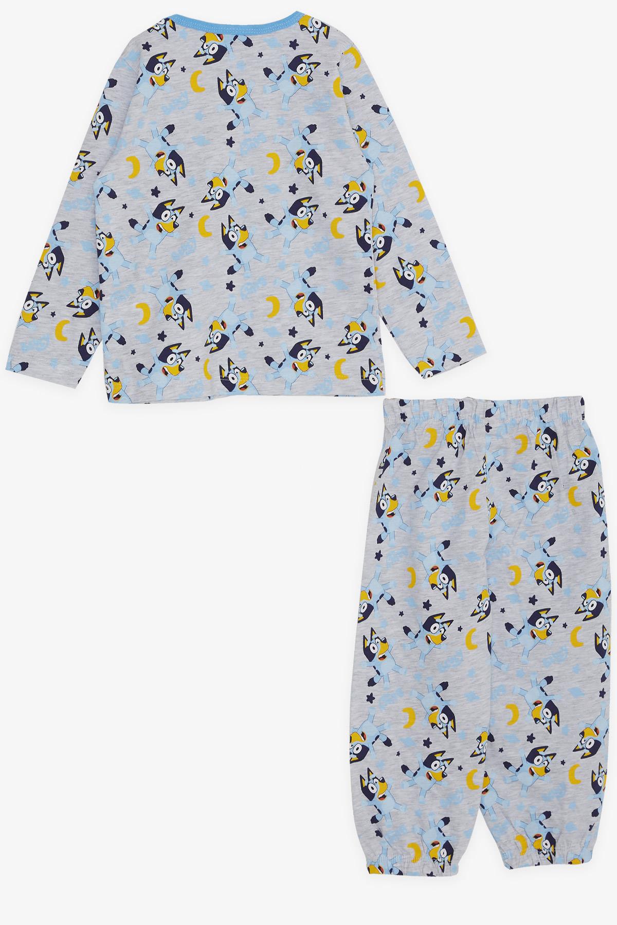 CHAMPS ACTİVE Erkek Bebek Pijama Takımı Şaşkın Köpekcik Desenli Açık Gri Melanj (9 Ay-3 Yaş)