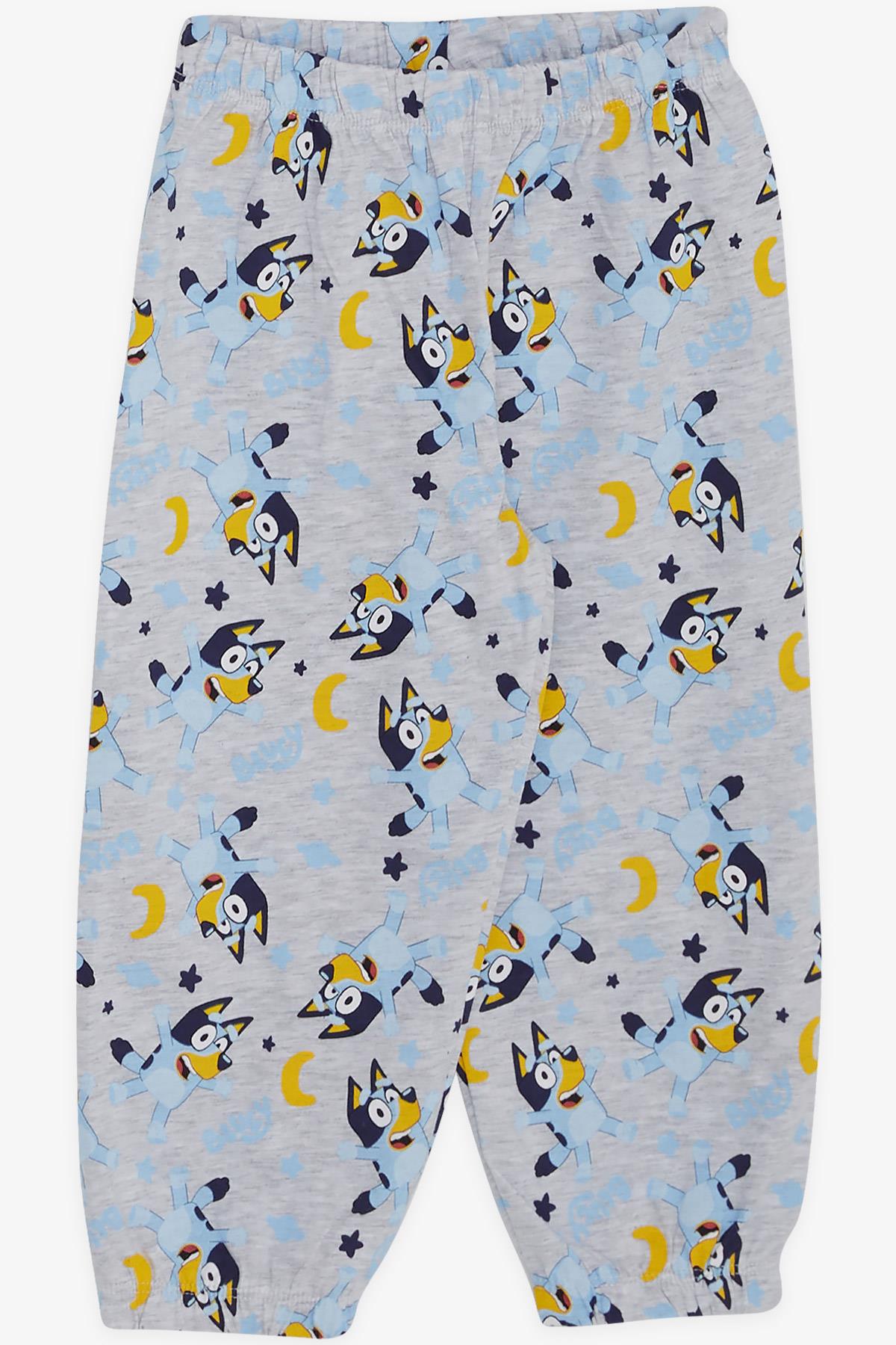 CHAMPS ACTİVE Erkek Bebek Pijama Takımı Şaşkın Köpekcik Desenli Açık Gri Melanj (9 Ay-3 Yaş)