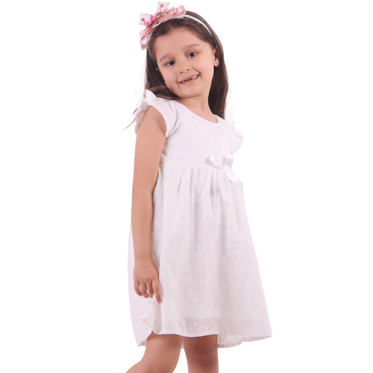 Kısa Kol Elbise ModelleriBREEZE10727-025Çiçekli Elbise