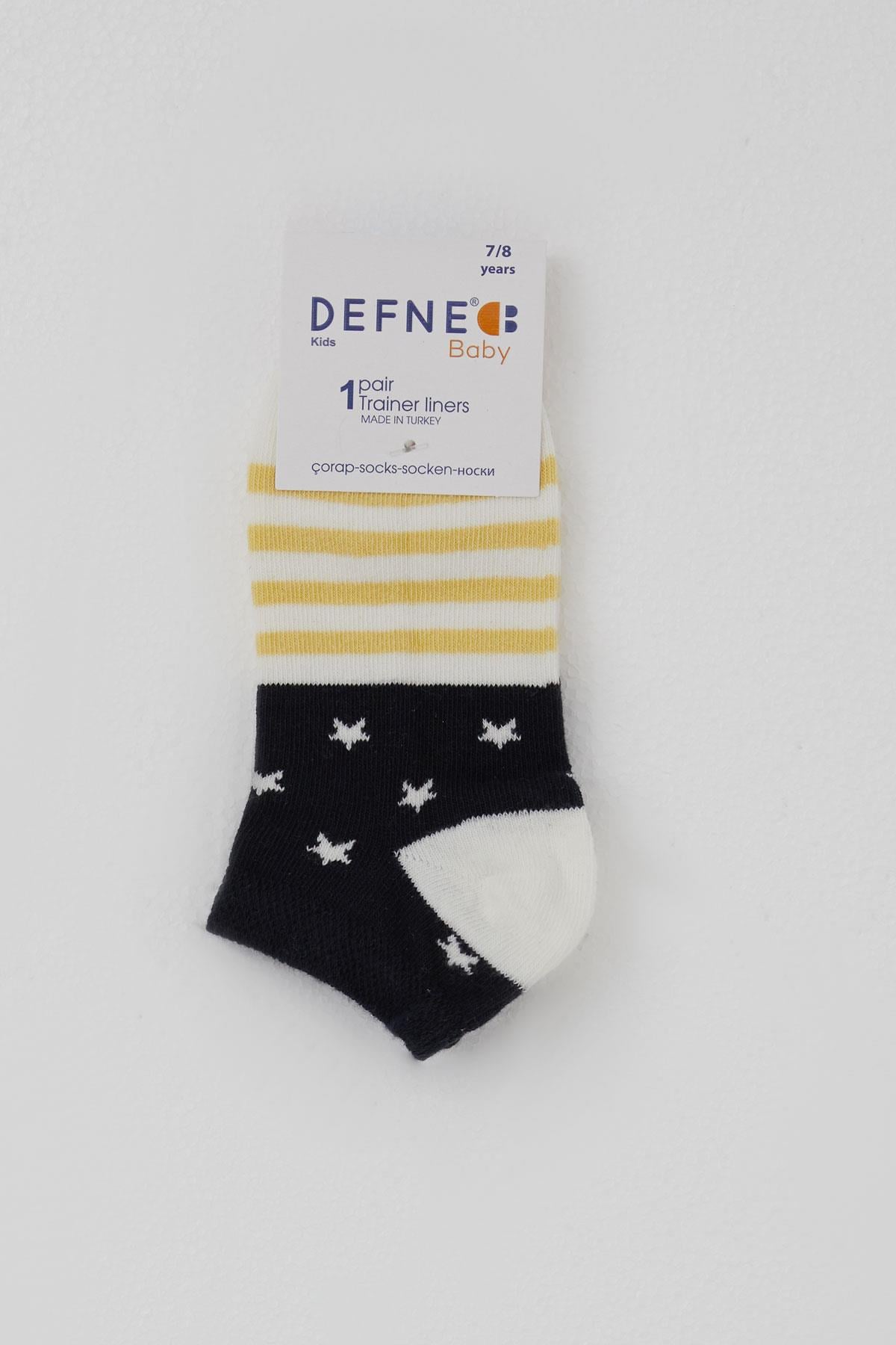 Defne Baby Erkek Çocuk Patik Çorap Yıldız Desenli Ekru (7-12 Yaş)