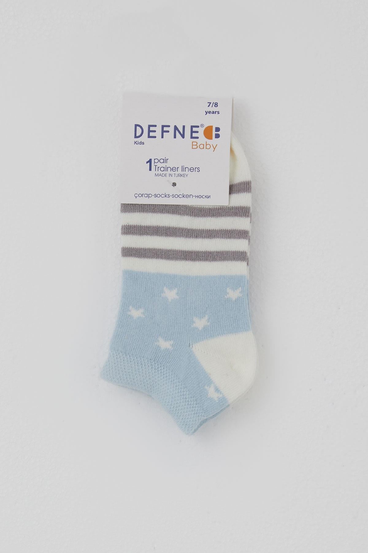 Defne Baby Erkek Çocuk Patik Çorap Yıldız Desenli Ekru (7-12 Yaş)