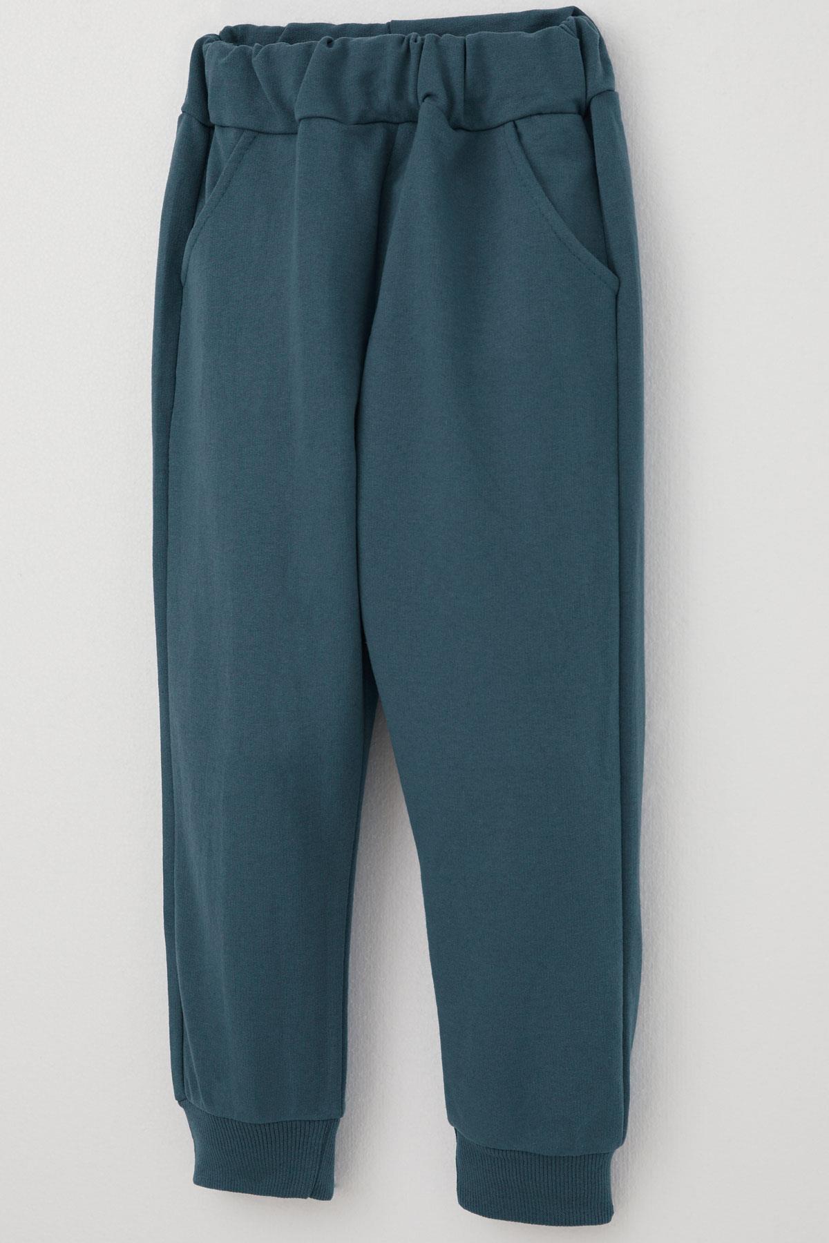 Donino Erkek Çocuk Eşofman Takımı Yazı Baskılı Kare Mikro Yelekli İndigo (2-4 Yaş)