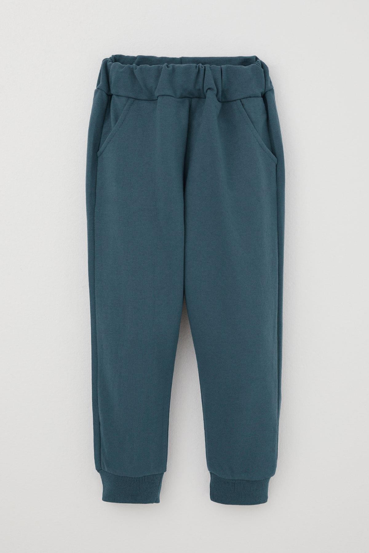 Donino Erkek Çocuk Eşofman Takımı Yazı Baskılı Kare Mikro Yelekli İndigo (2-4 Yaş)