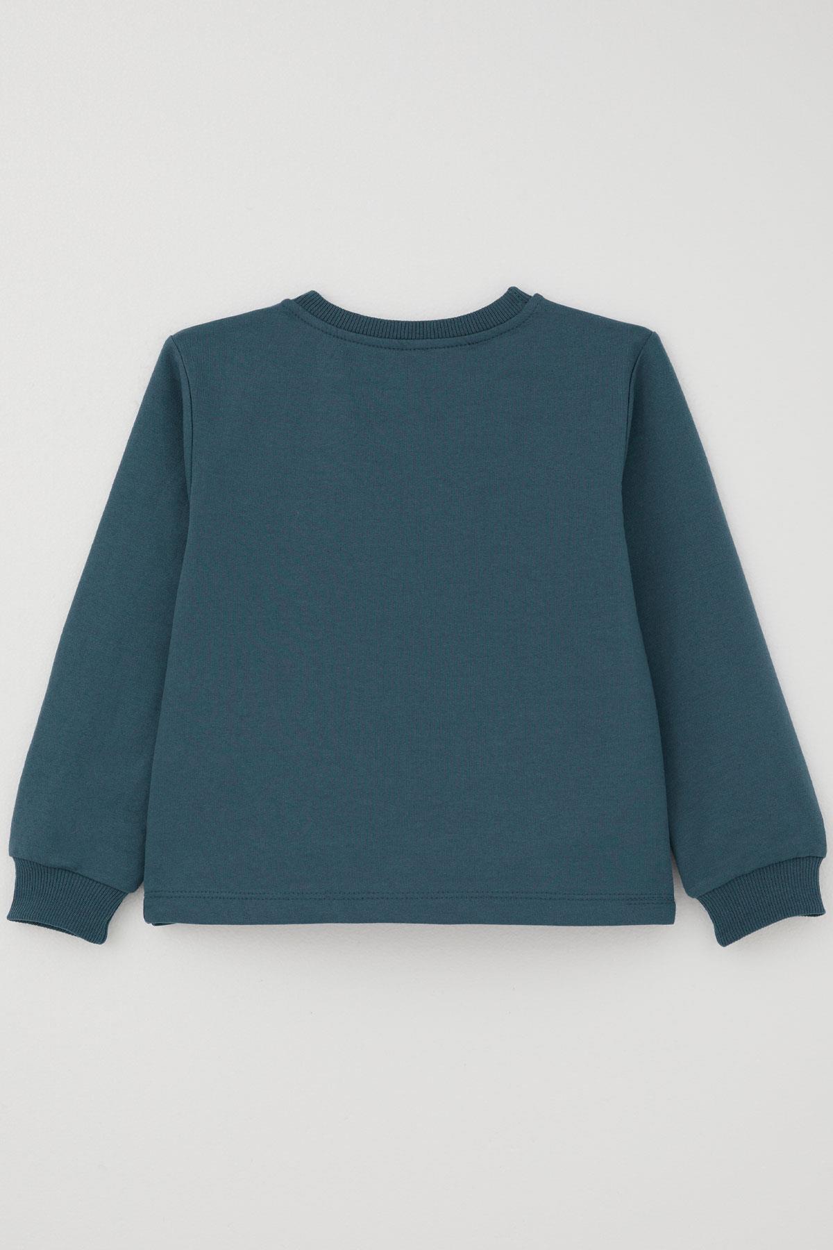 Donino Erkek Çocuk Eşofman Takımı Yazı Baskılı Kare Mikro Yelekli İndigo (2-4 Yaş)