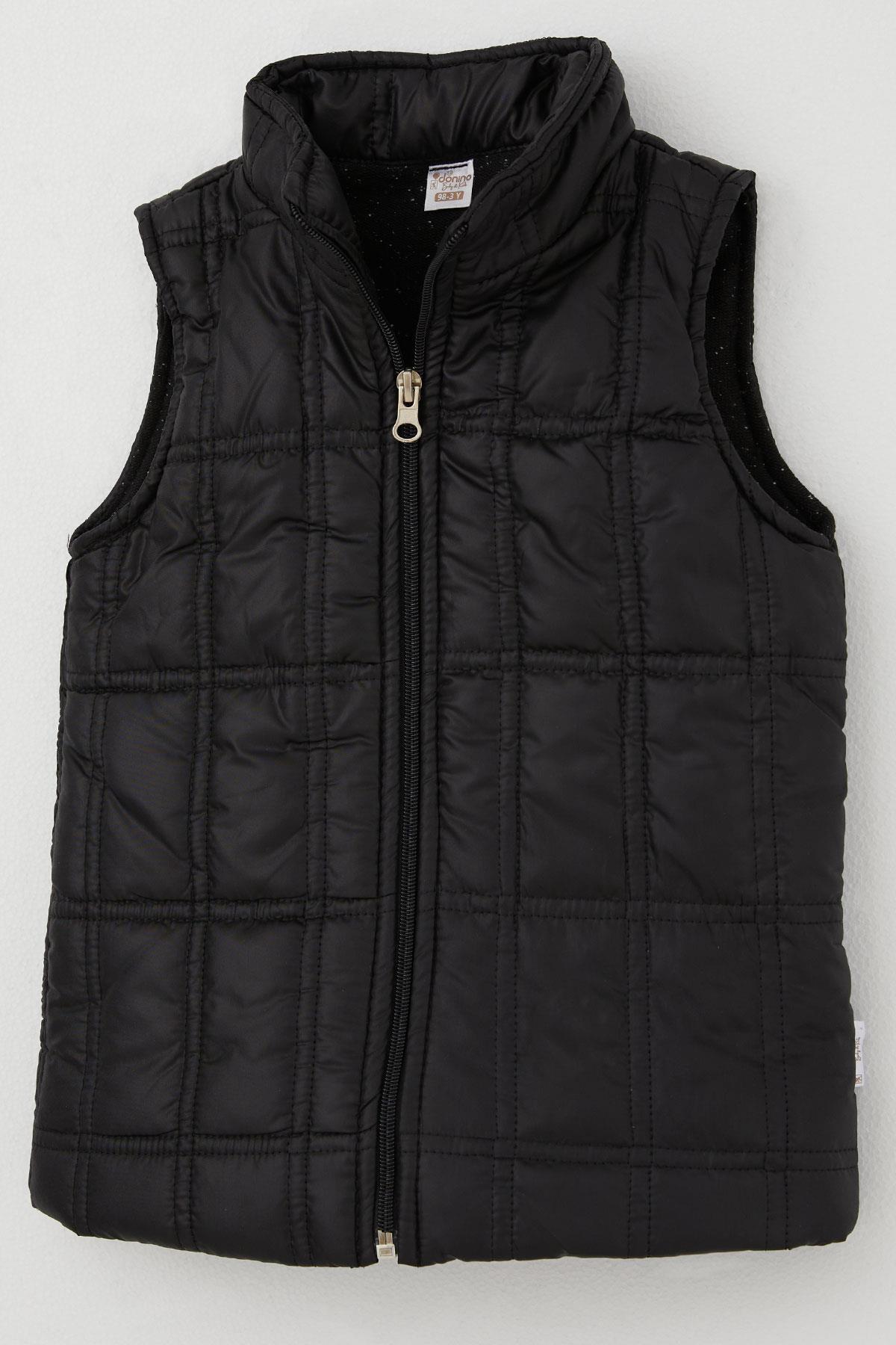 Donino Erkek Çocuk Eşofman Takımı Yazı Baskılı Kare Mikro Yelekli İndigo (2-4 Yaş)